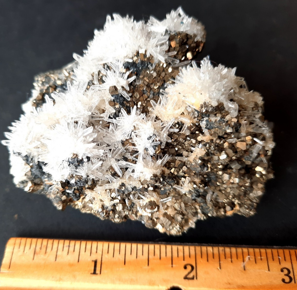 Gorgeous Quartz Crystals with Pyrite Combination, from Peru 200g