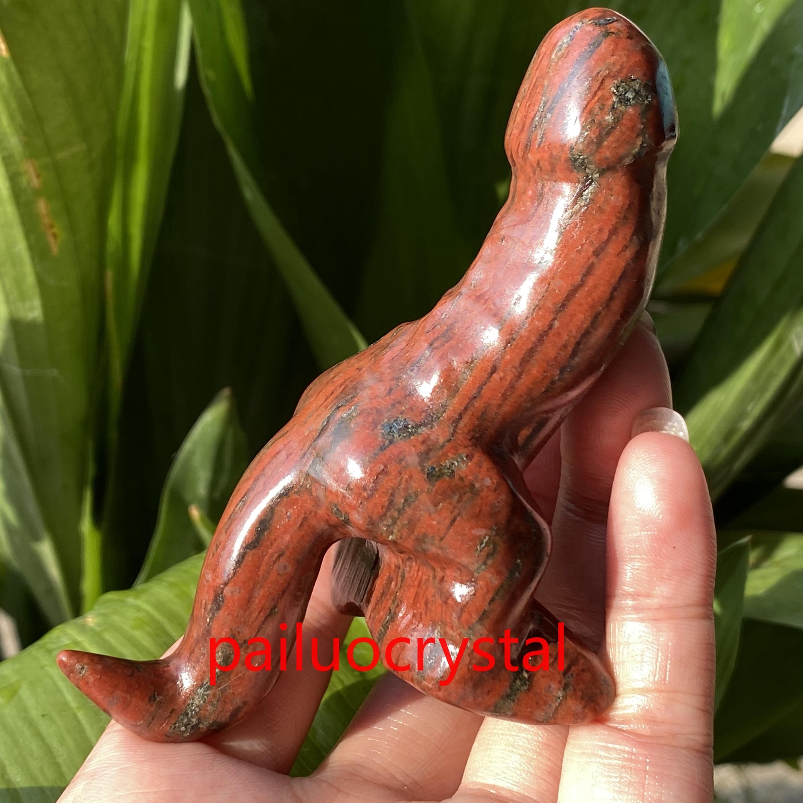 1pc Natural Sesame red Male Penis Quartz Crystal Skull Carved Figurines 3.8″