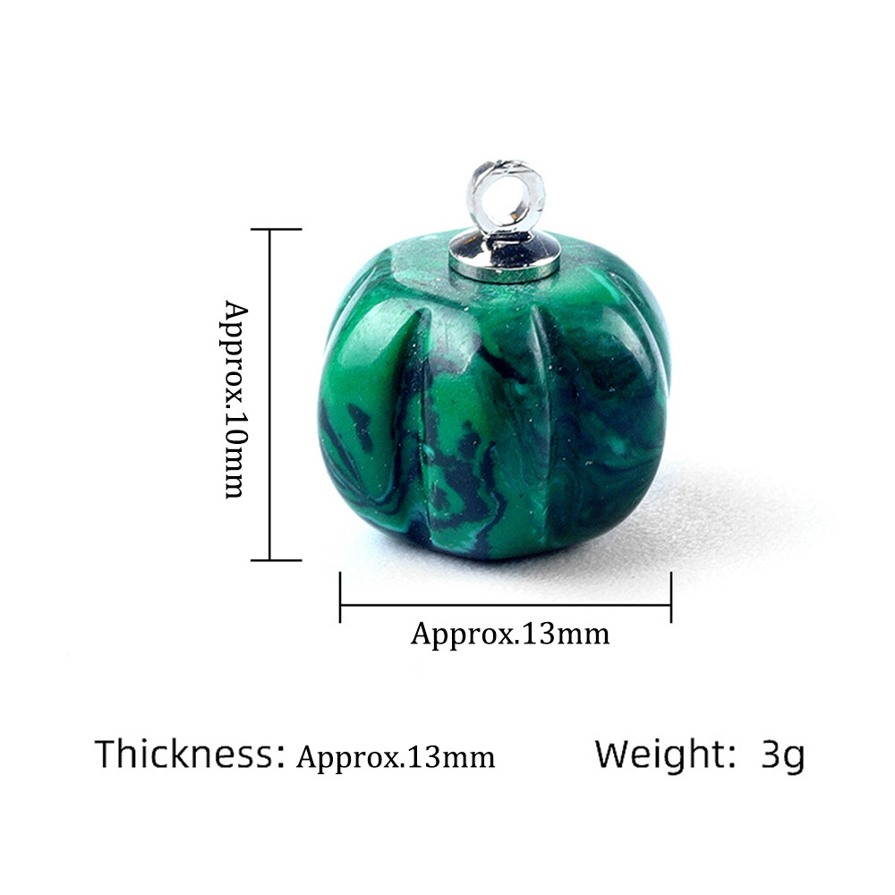 Mini Natural Chakra Crystal Pumpkin Pendant Stone Carving Necklace Jewelry Reiki