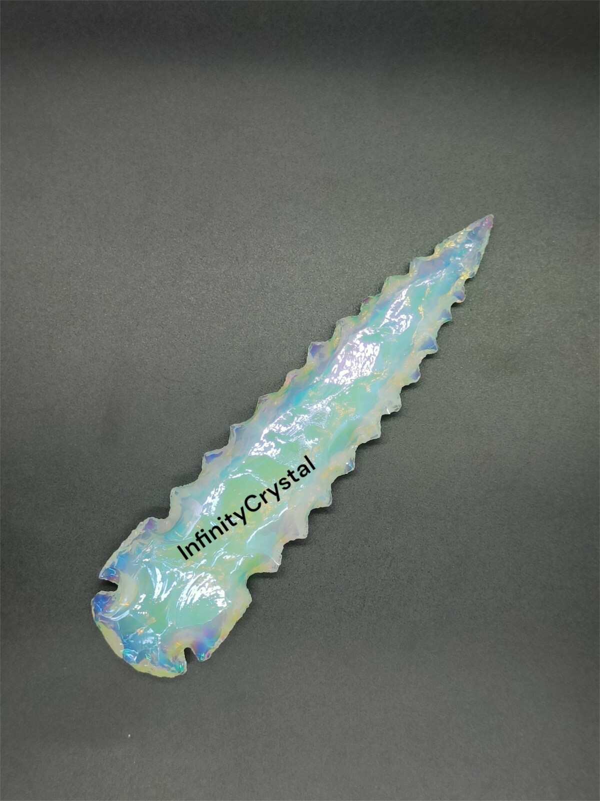 5.5–6” Angel Aura Arrowhead,Handcrafted Spearhead,Handmade Crystal Athame Blade.