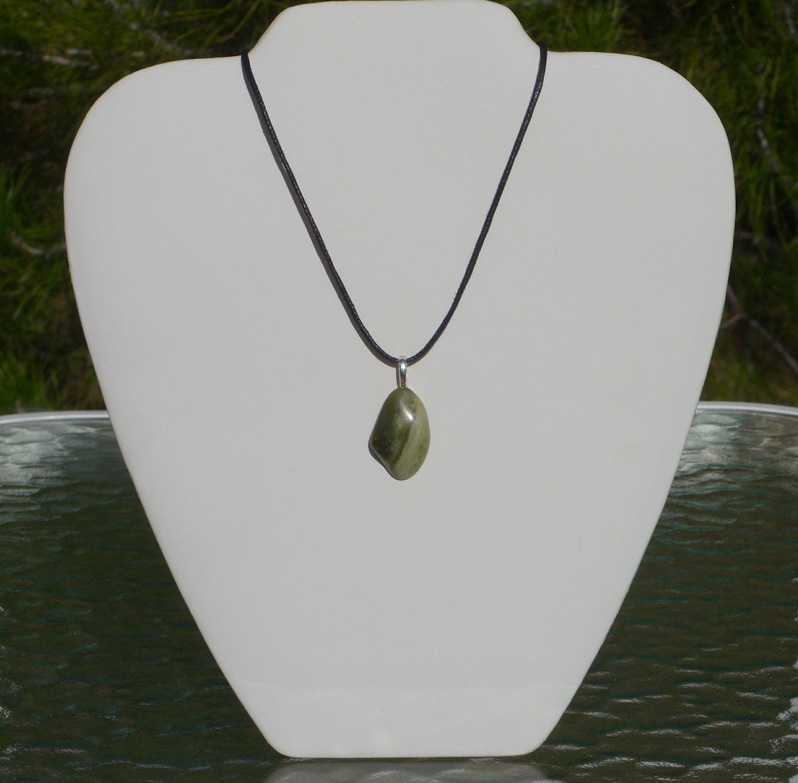 Infinite Stone Serpentine Free Form Crystal Pendant Necklace Healing Pain Relief