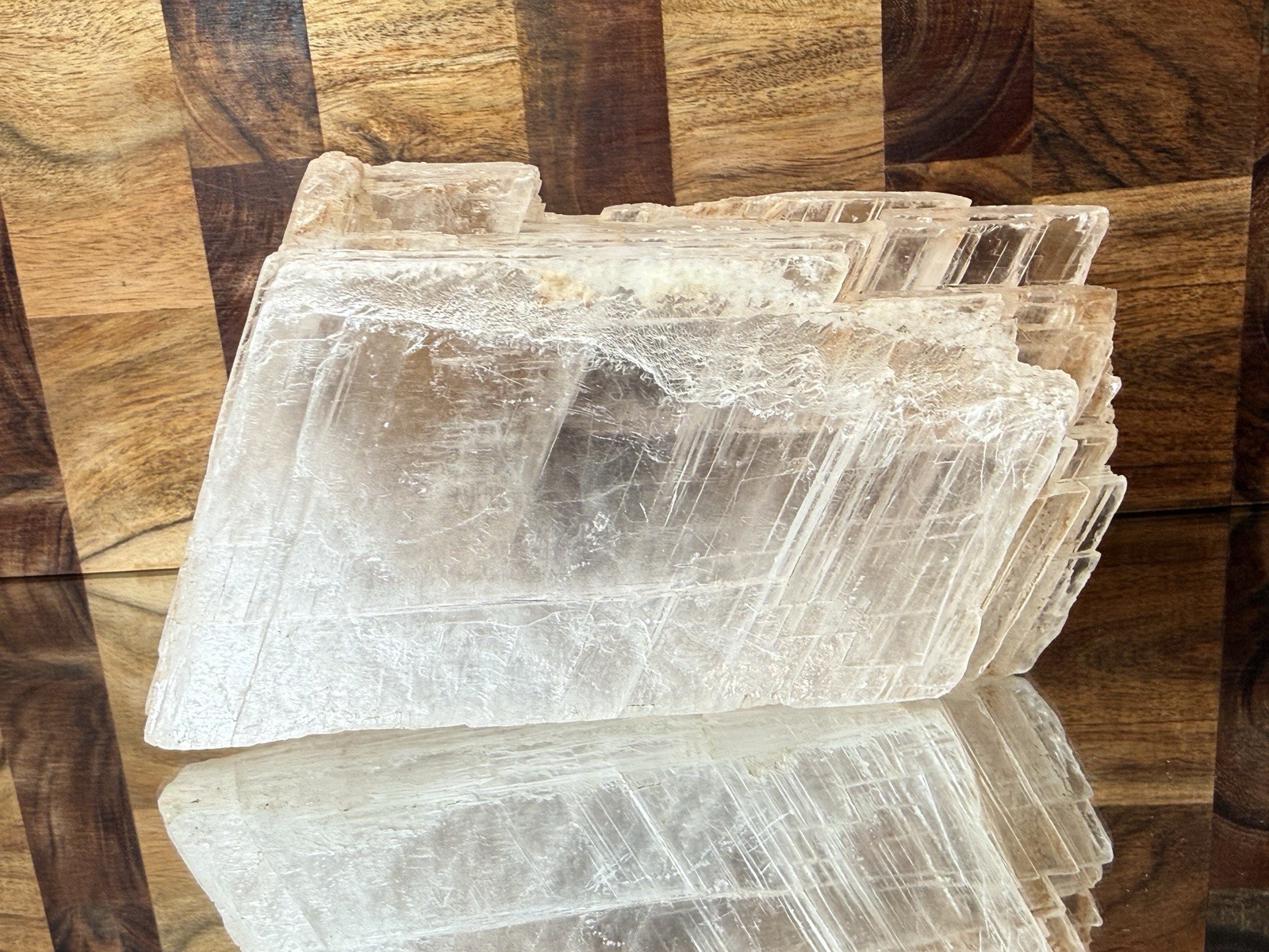 Large Clear/White Selenite Gypsum Crystal Slab Specimen 2 lb 13.5 oz 7 in