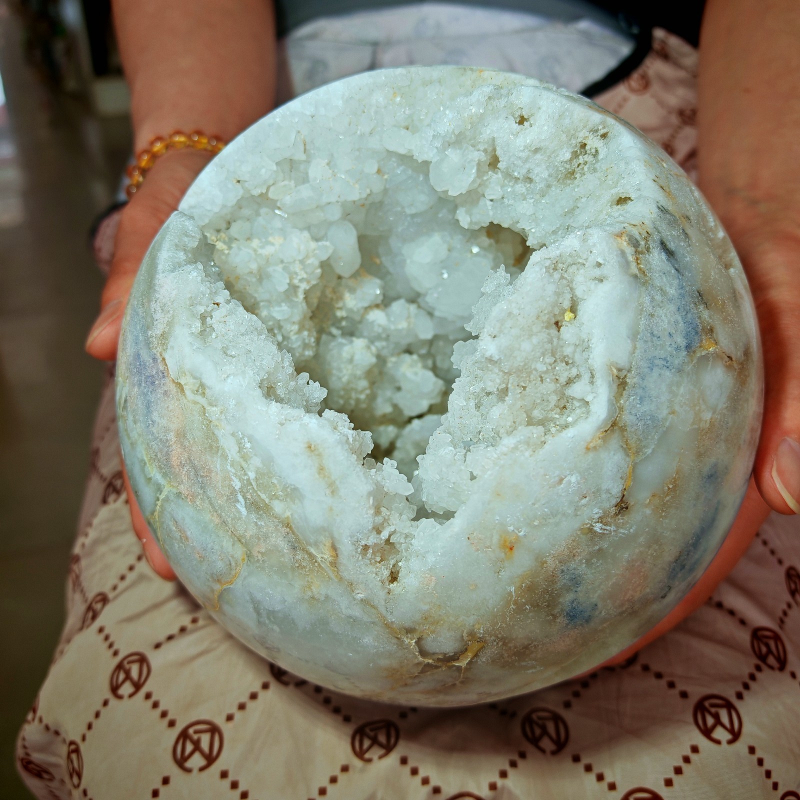 10LB RARE Natura crystal Moroccan Geode Sphere Quartz Crystal Healing