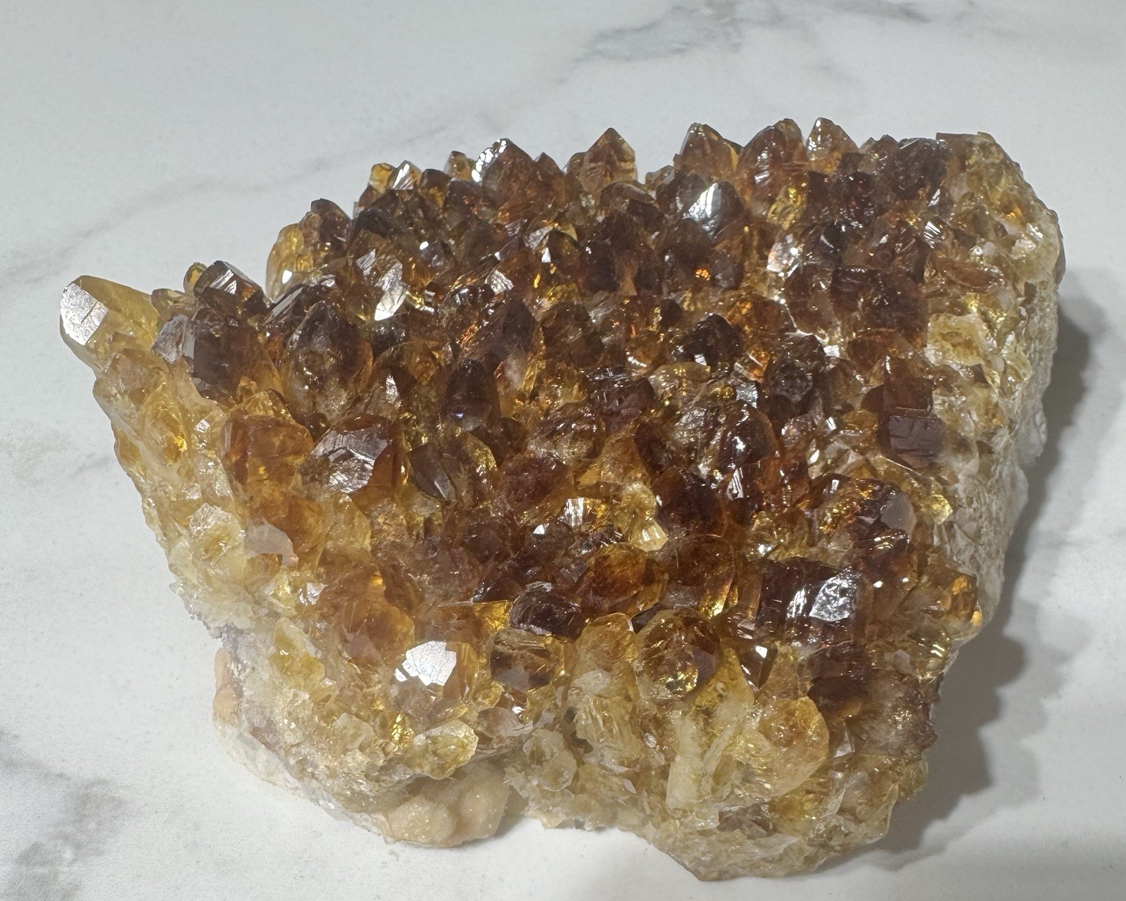 Natural Citrine Quartz Crystal Geode Cluster Mineral Specimen 495 Grams