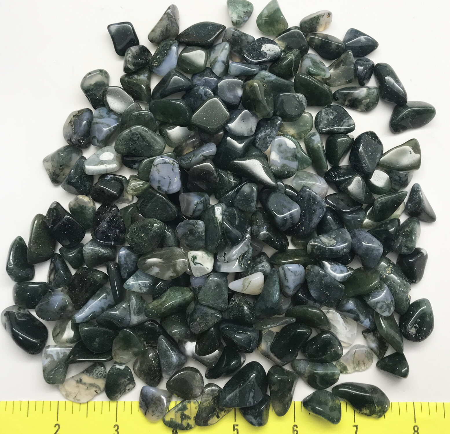 AGATE MOSS Small (1/2-3/4″) polished green agate 1 lb bulk