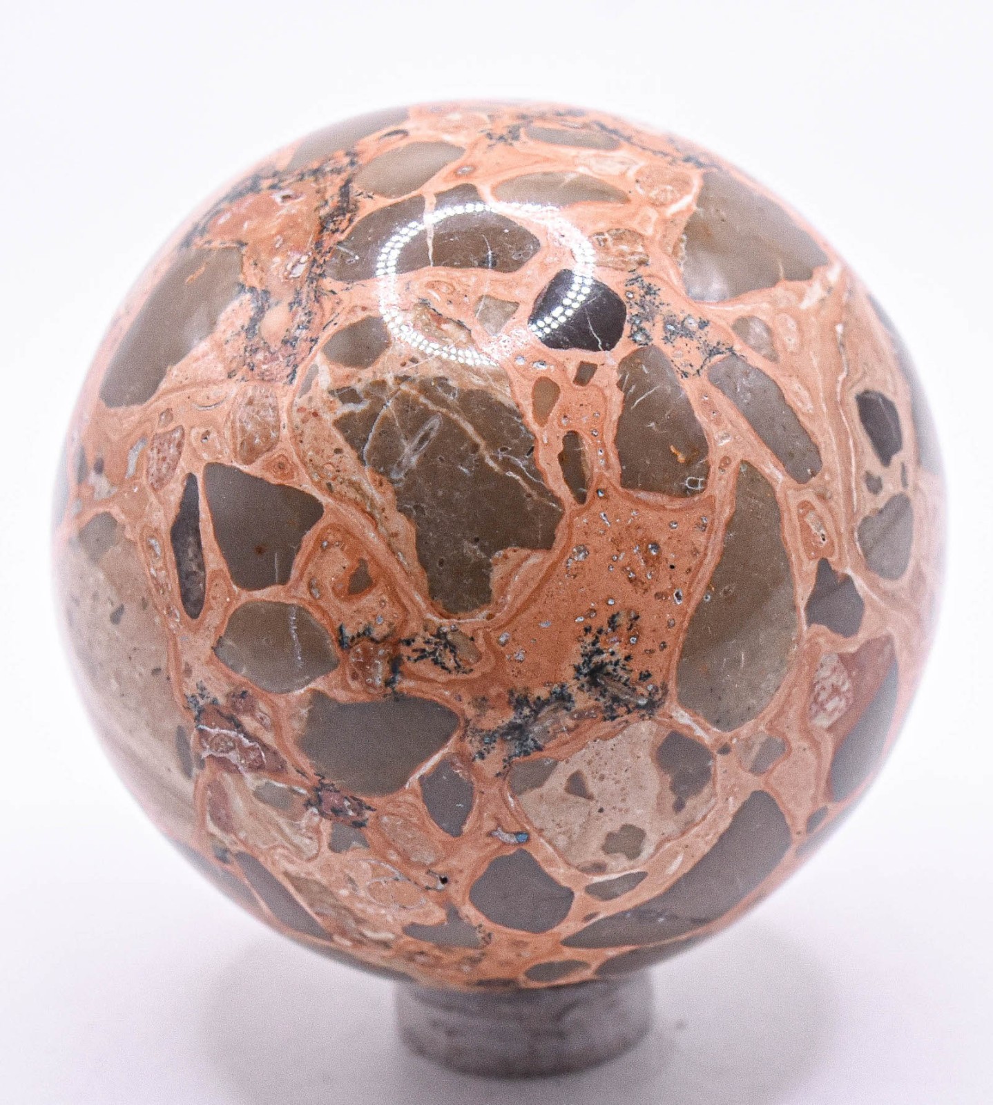 52mm Leopradite Jasper w/ Dendrites Sphere Polished Natural Mineral Ball – Peru