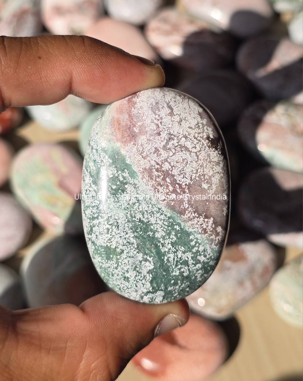 Unicorn Jasper Palm Stones: Self Love, Heart Chakra, Healing Crystal, Gift