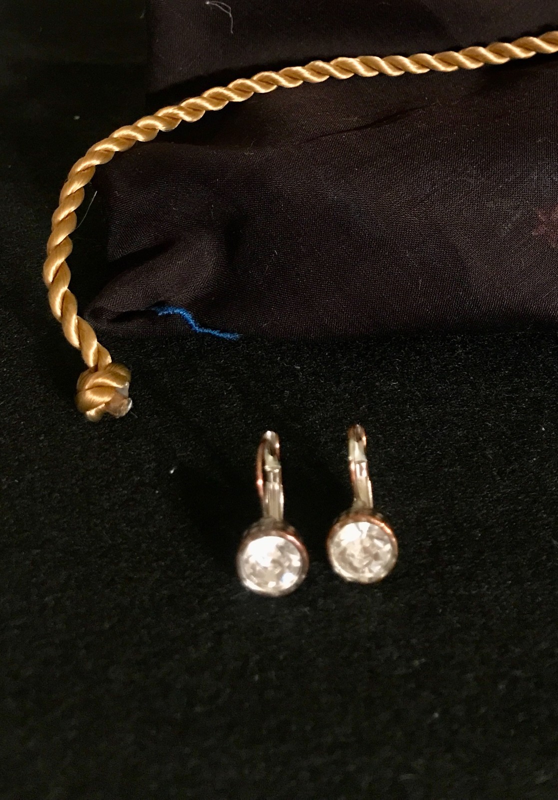 Clear Bright Earrings in Coppery Setting