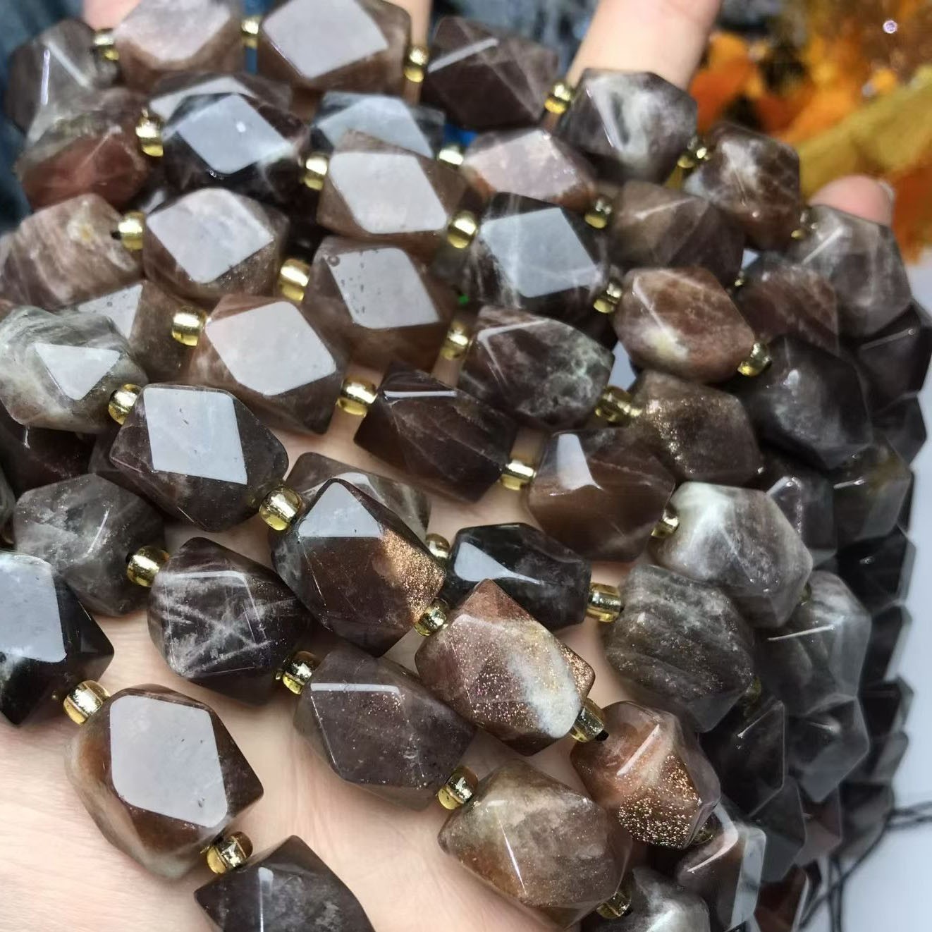 Natural sunstone Beads for DIY Bracelet Necklace Jewelry Making