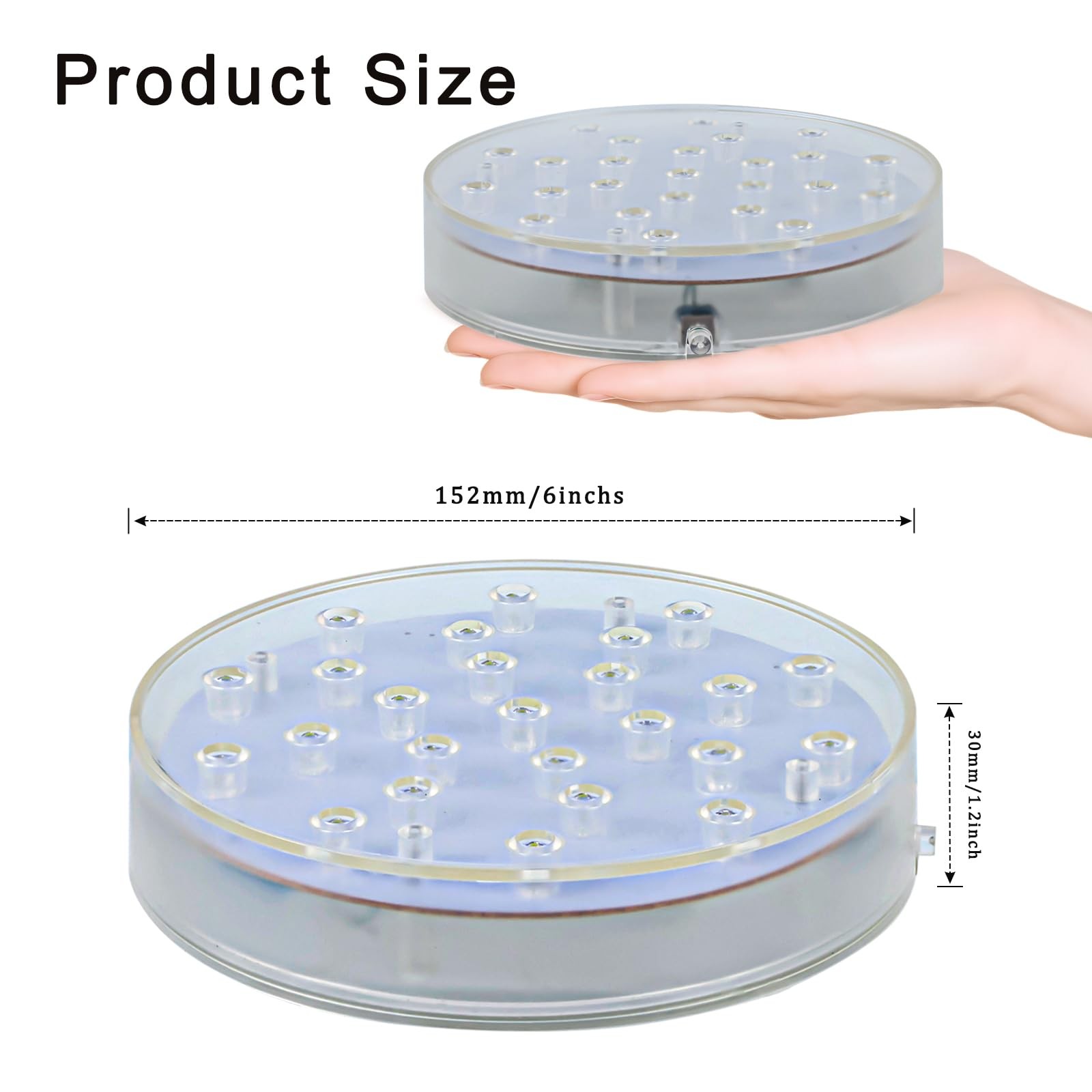 Light Base 6 Inch Round Pedestal Display Stand for Home Decoration