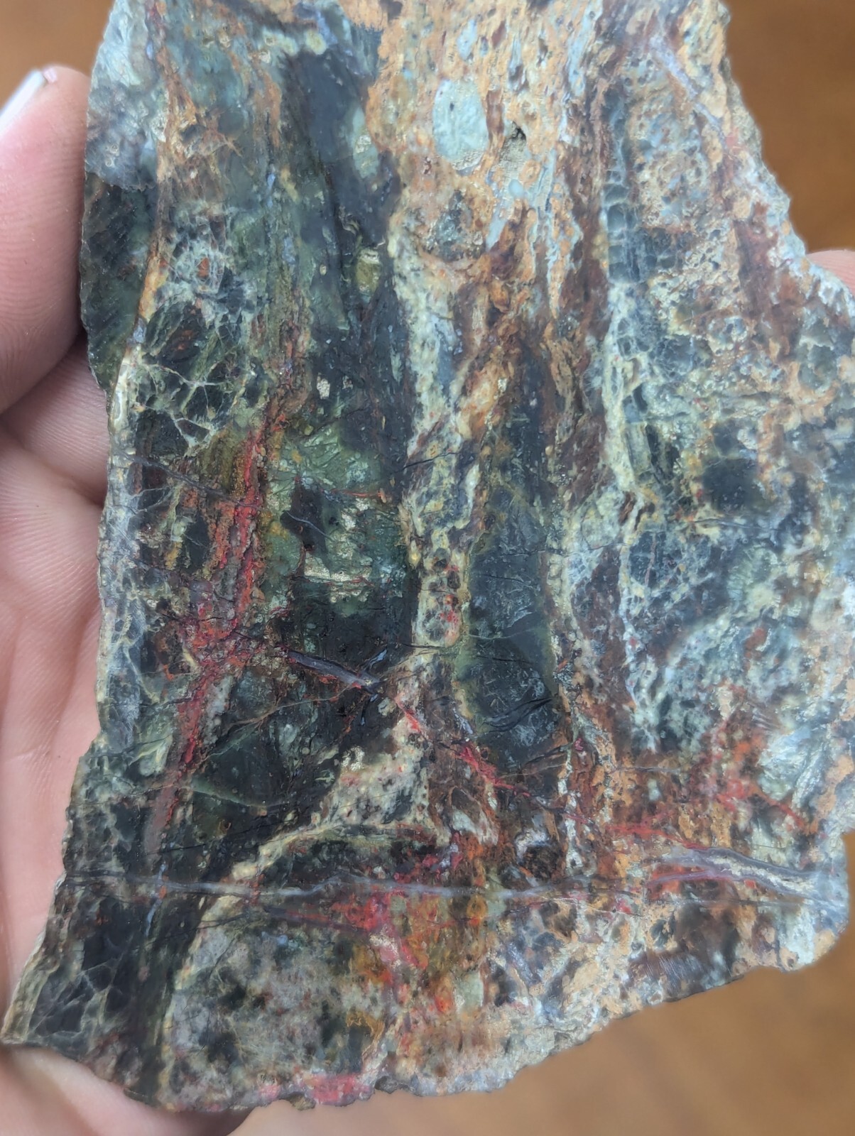Large Natural Plasma Agate Crystal Slab Bloodstone Jasper