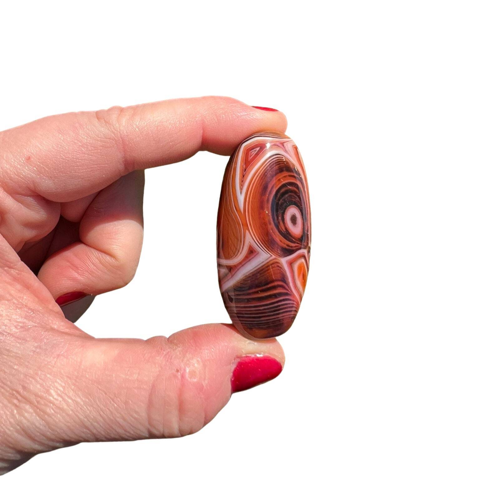 Sardonyx Tumbled Stone, Natural Sardonyx from Sri Lanka