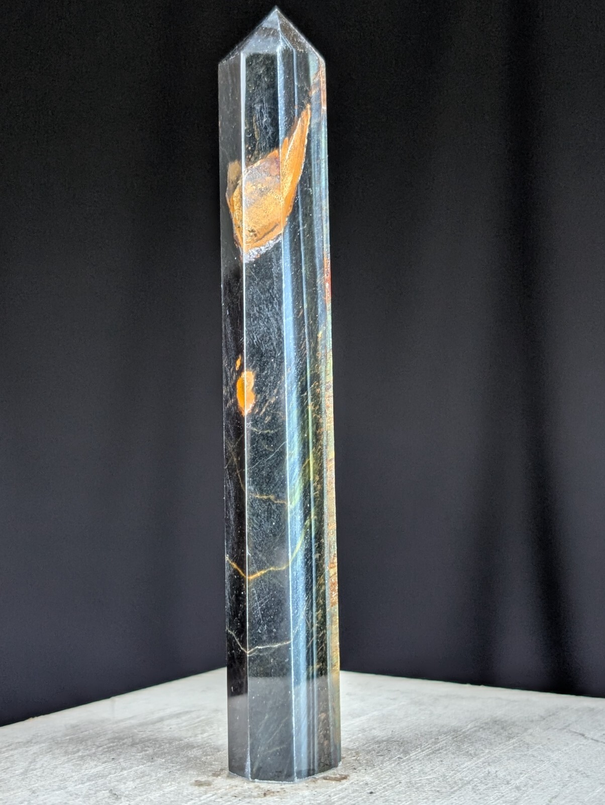 Blue Tiger Eye Tower Crystal Gemstone Point Chakra Mineral