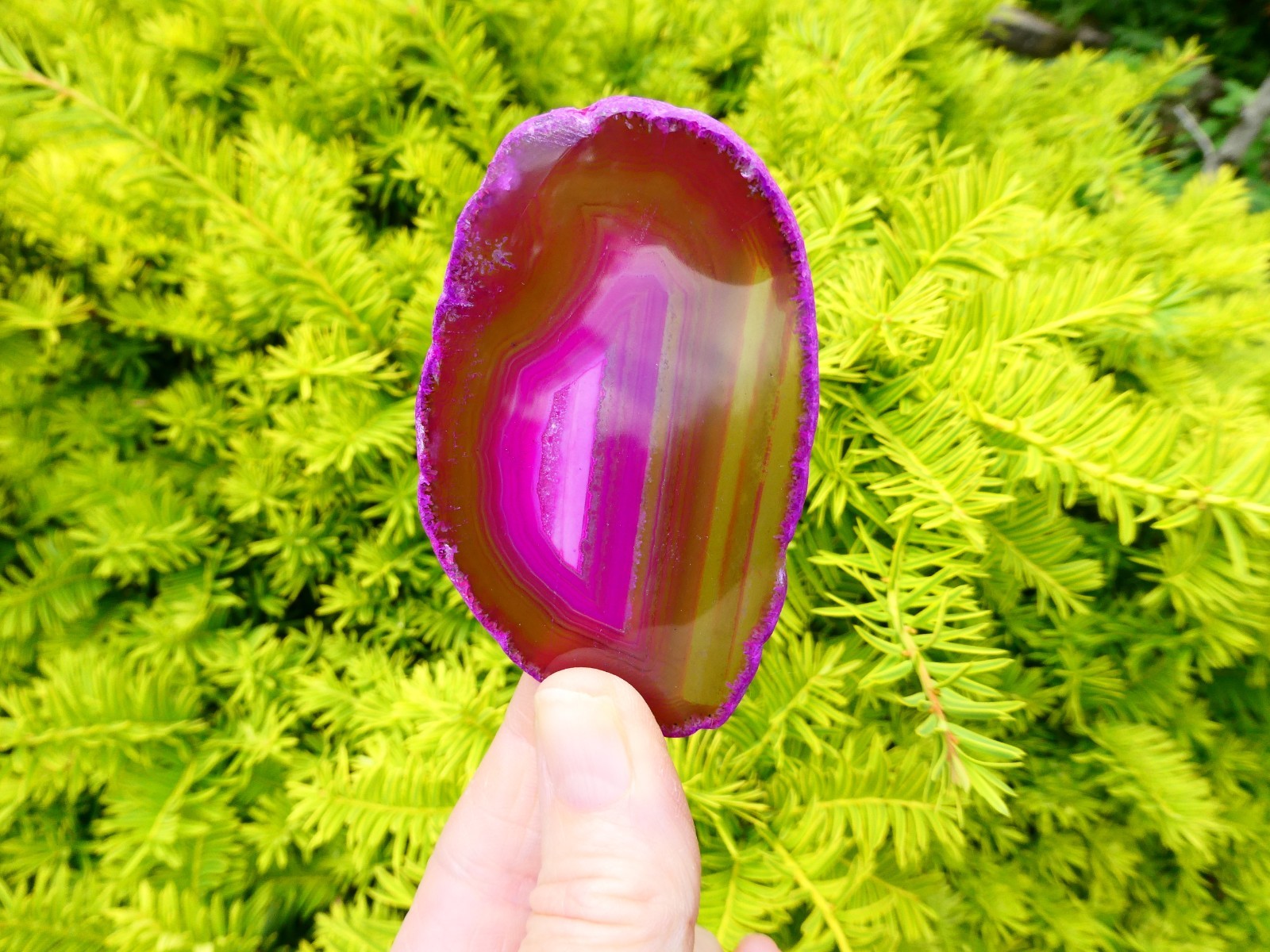 5 Assorted Large Pink Agate Crystal Slices Sizes 79mm – 90mm (6) Brazil
