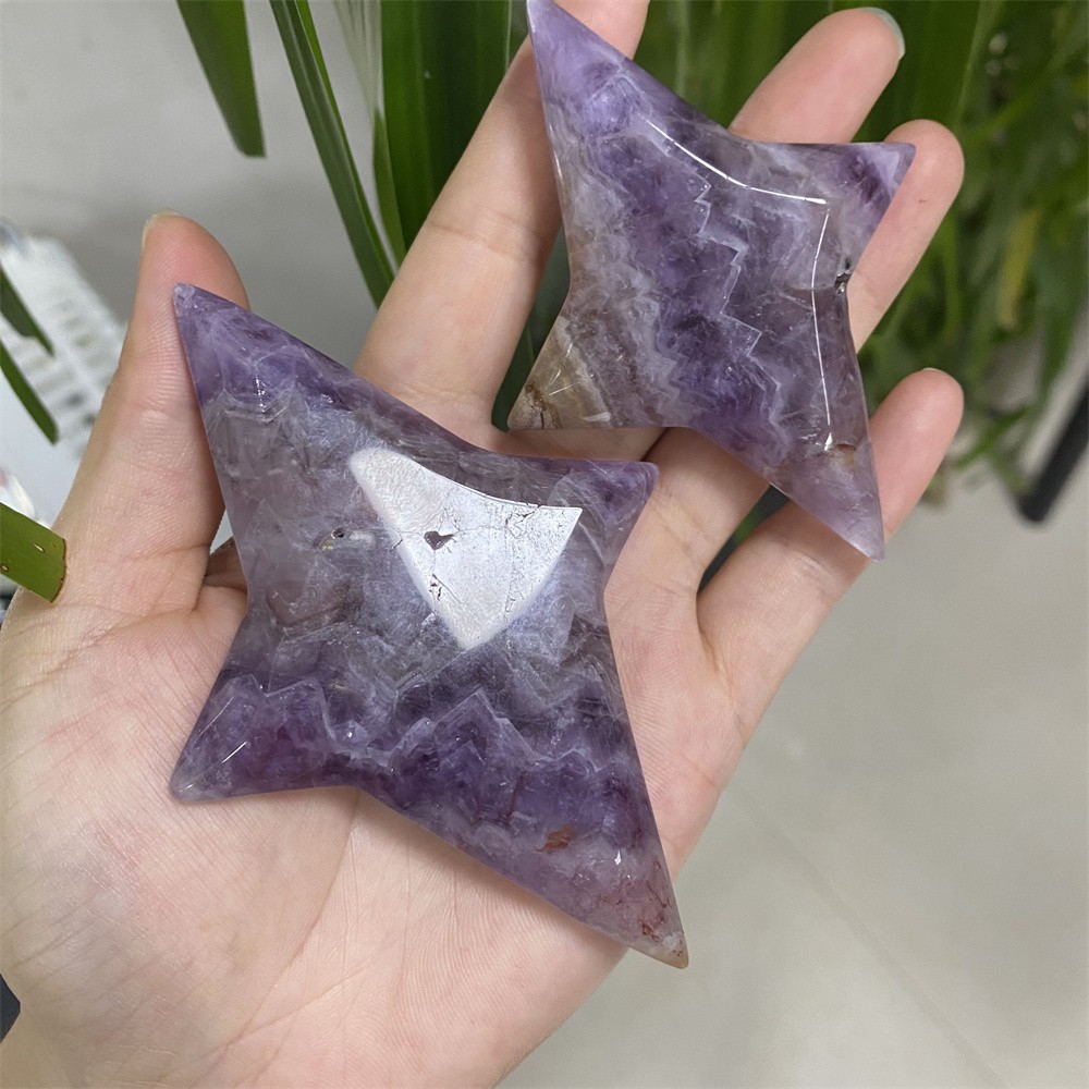 0.6LB 9.3″Natural Amethyst Agate Meteor Diamond Crystal Reiki Heal Carving Decor