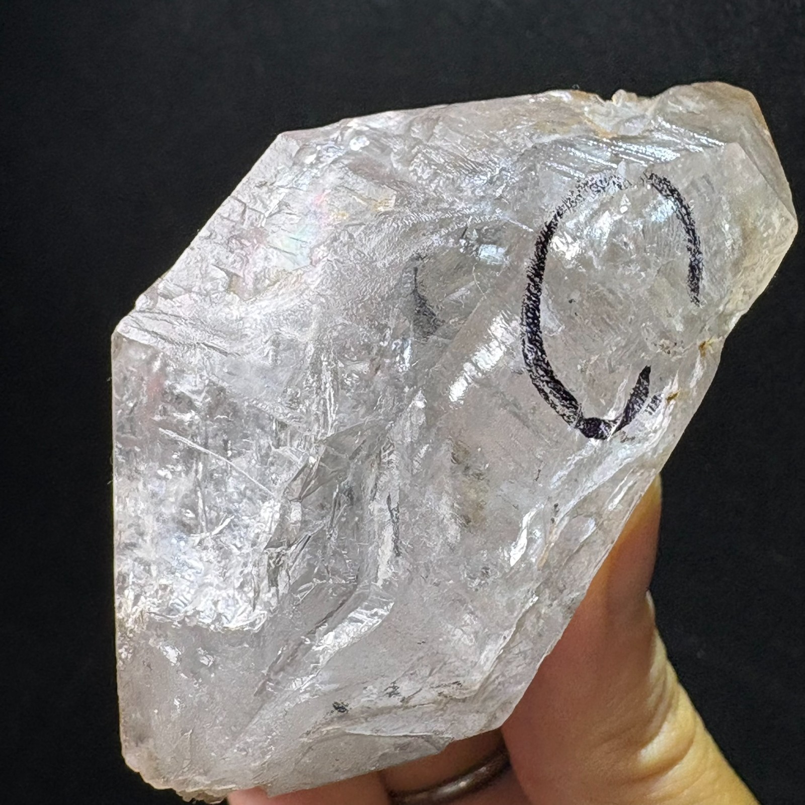 Natural Large Herkimer Quartz w/ Movinging Inclusion Raw Mineral Rare Specimen
