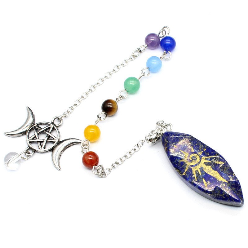 Natural Stone Personalized Sun Rune Spiritual Pendulum Geometric Shape Crystal