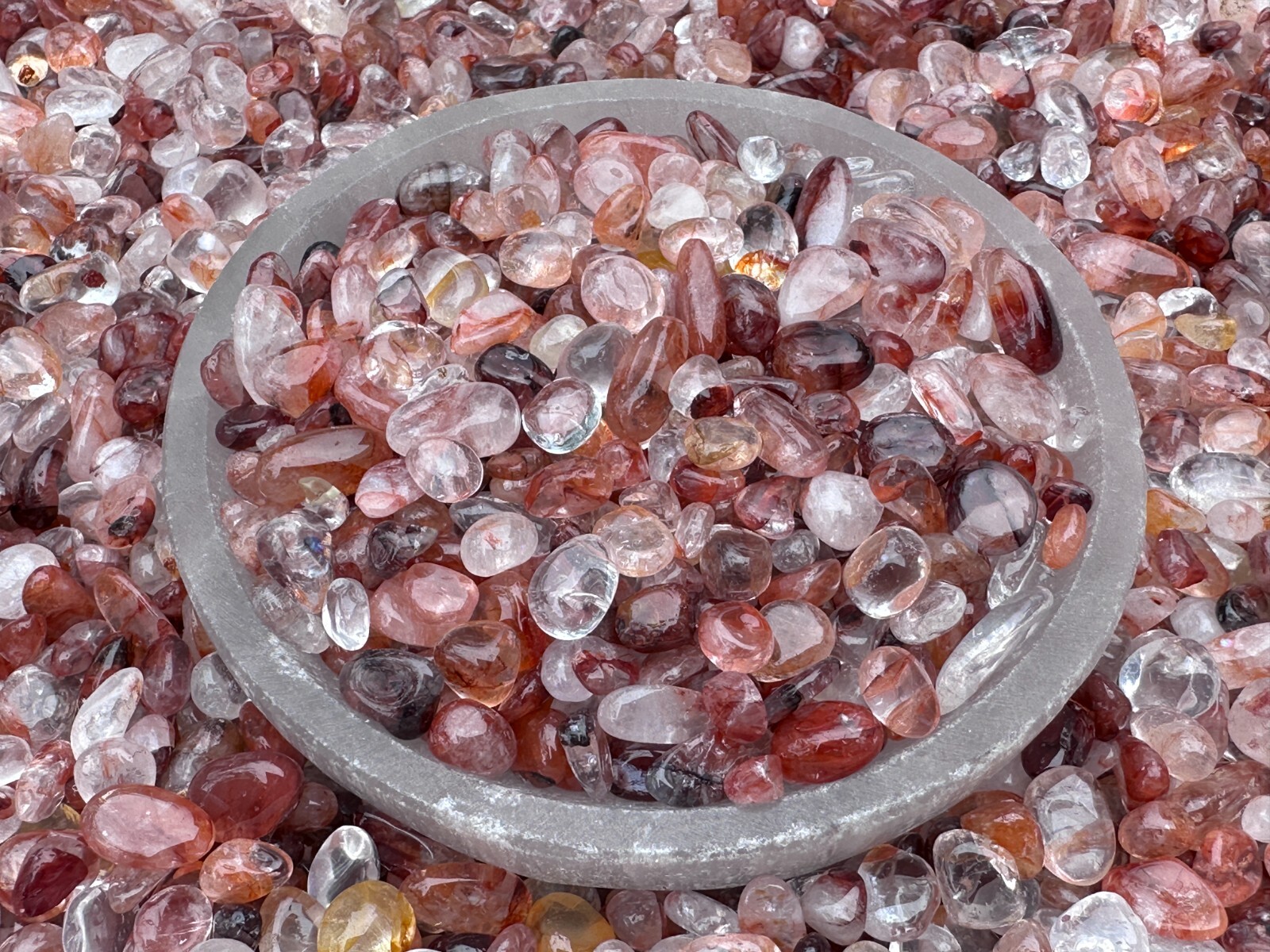 Fire Quartz Semi Tumbled Gemstone Mini Chips 5 – 11 mm, Wholesale Bulk Lot