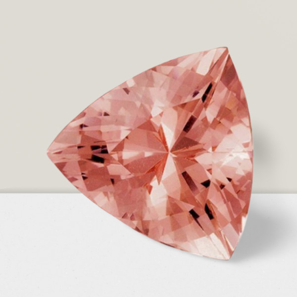 Morganite Trillion Cut Gemstone 6 Cts – 13 mm VVS Loose Gem