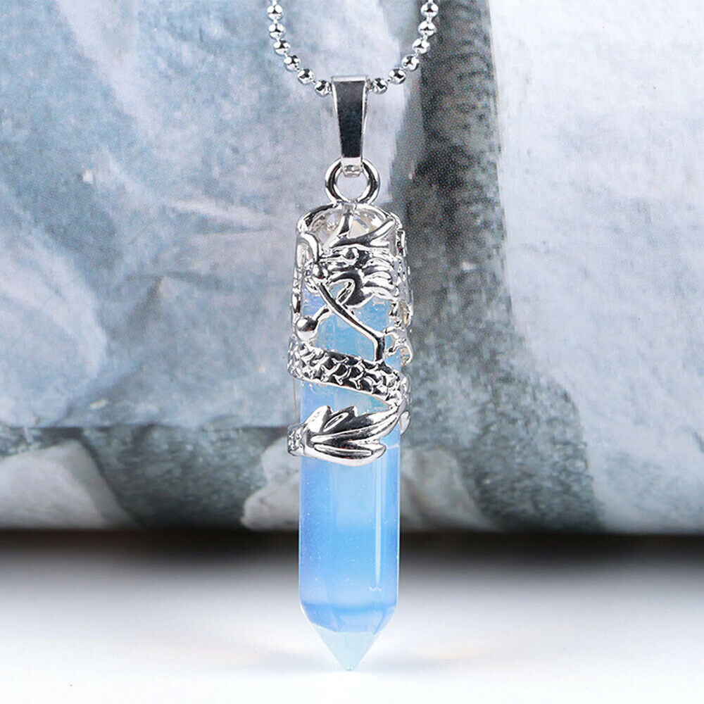 Hexagonal Necklace Chakra Healing Natural Quartz Crystal Point Pendant Jewelry