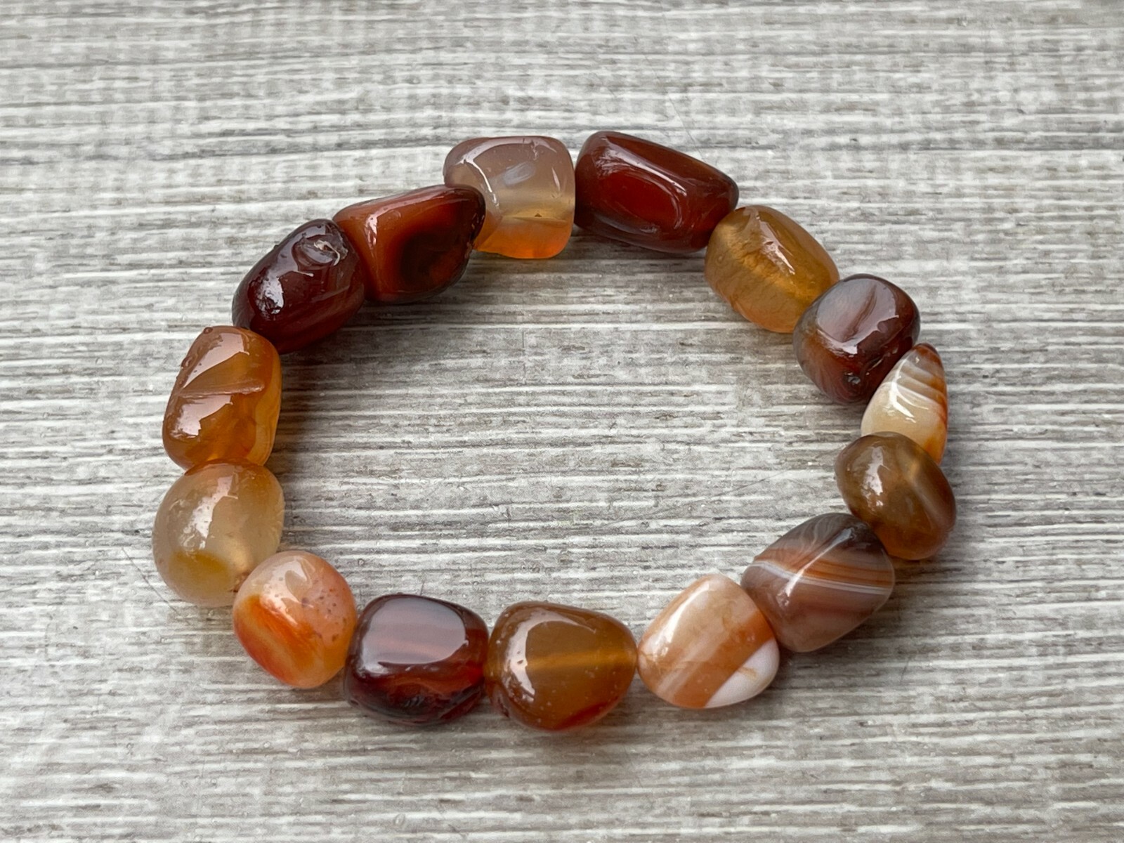 Grade A++ Carnelian Crystal Nugget Bracelet, Genuine Gemstone Bracelet, Bulk Lot