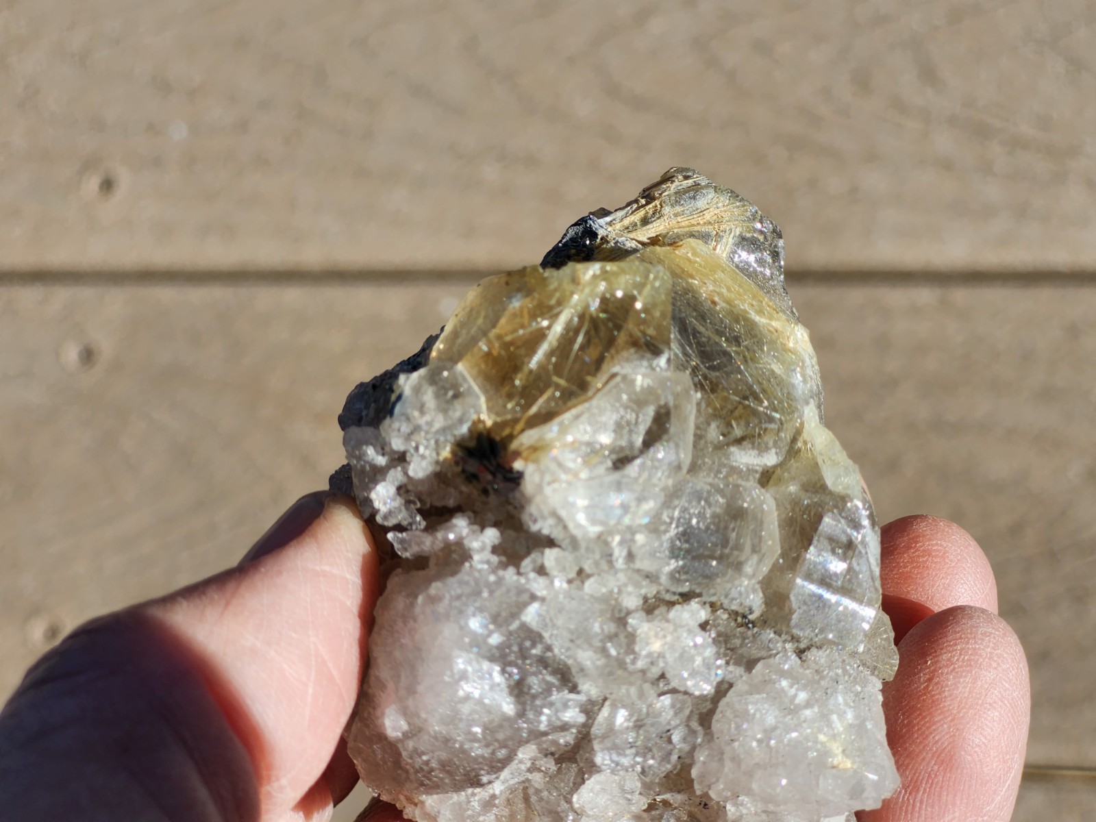 Rutilated Quartz.unique. Gold Needles. Colorado. Crystal Cluster.Energy,relax
