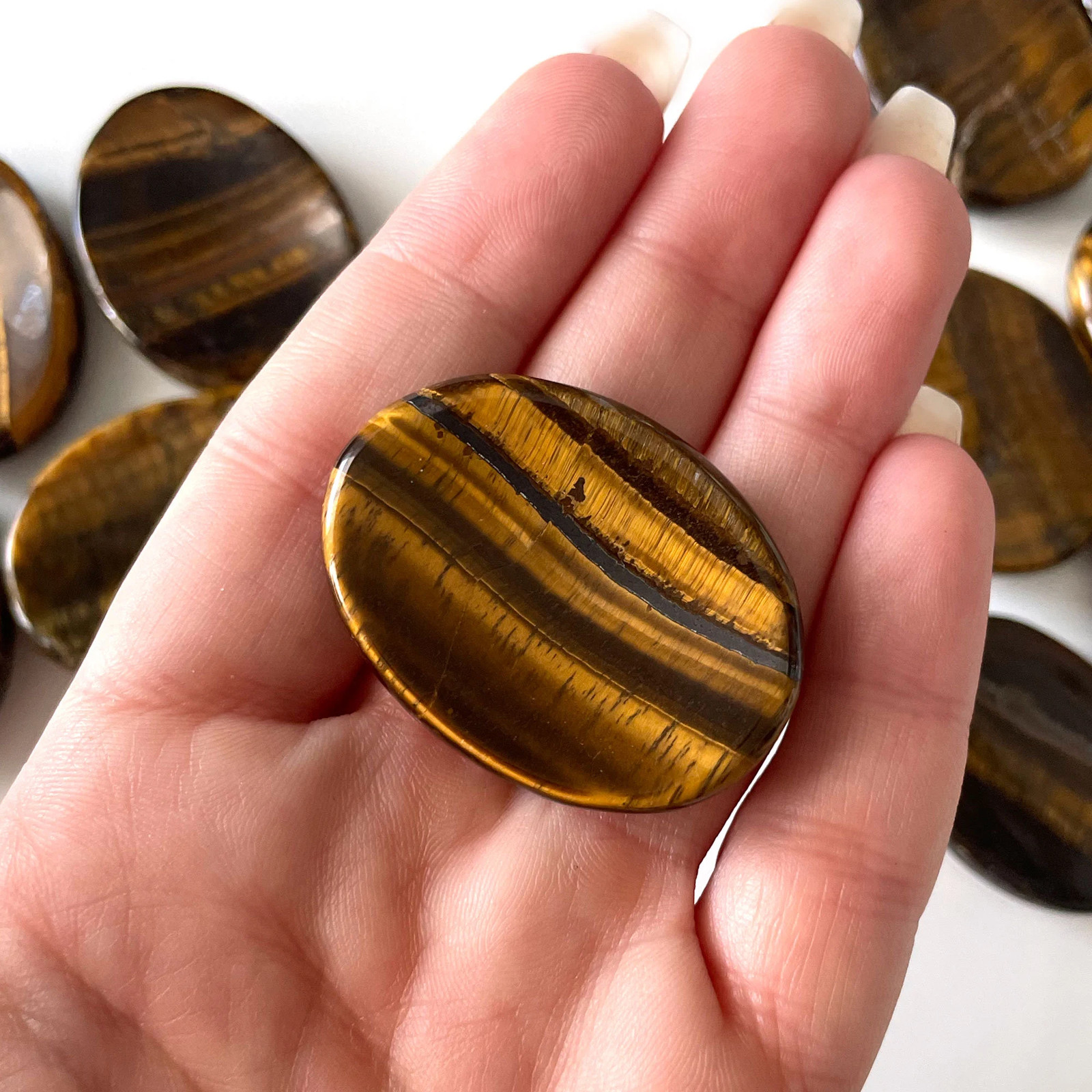 WILLPOWER Tiger’S Eye Worry Stone | Protection from Negativity | Prosperity Crys