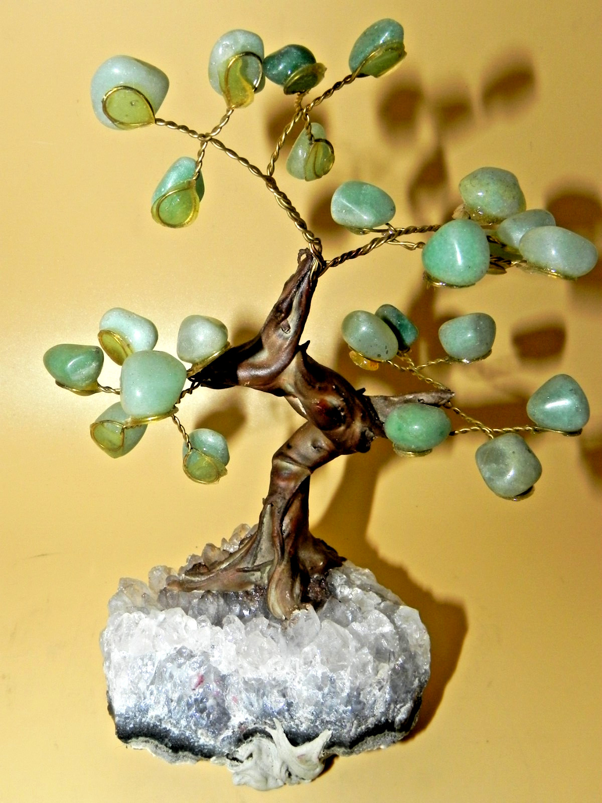 Amethyst Quartz Cluster Aventurine Tree Protection Healing! Handmade