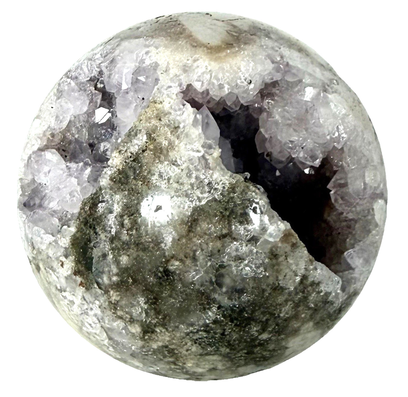 966mm Pink Amethyst Cluster Flower Agate Sphere UV Reactive