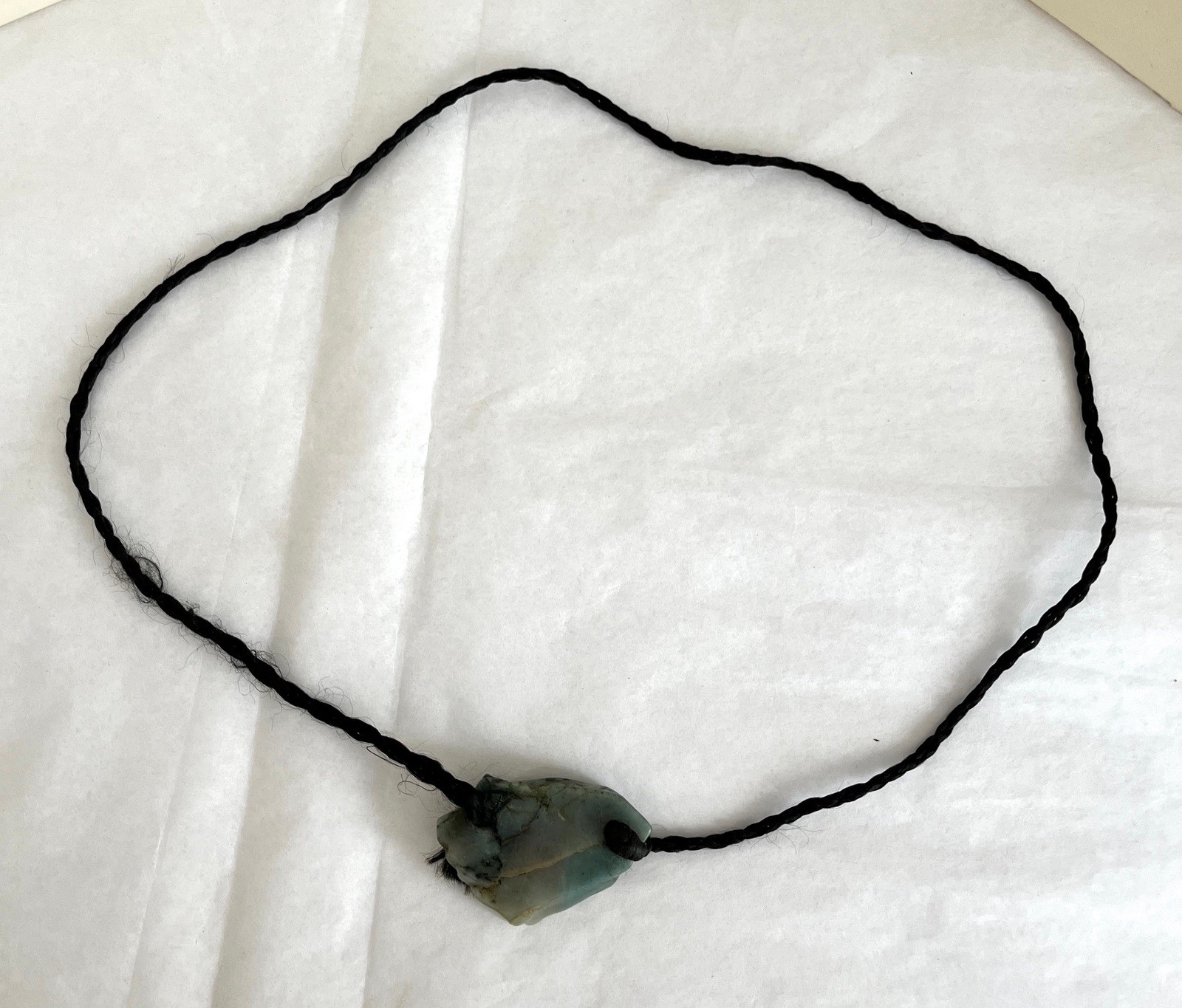 Green Chalcedony Palm Stone Pendant. Artisan Handmade Polished Crystal Healing