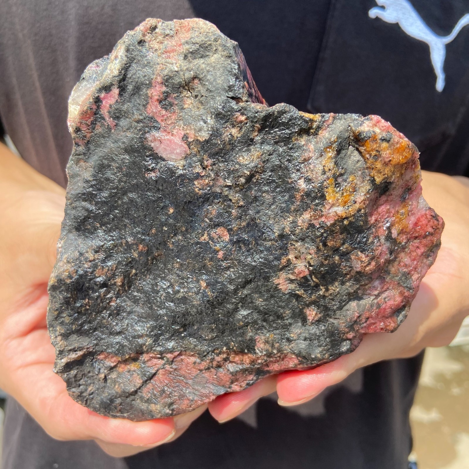 2.4LB Raw Ore Red Black Rhodonite Quartz Gemstone Mineral Specimen healing