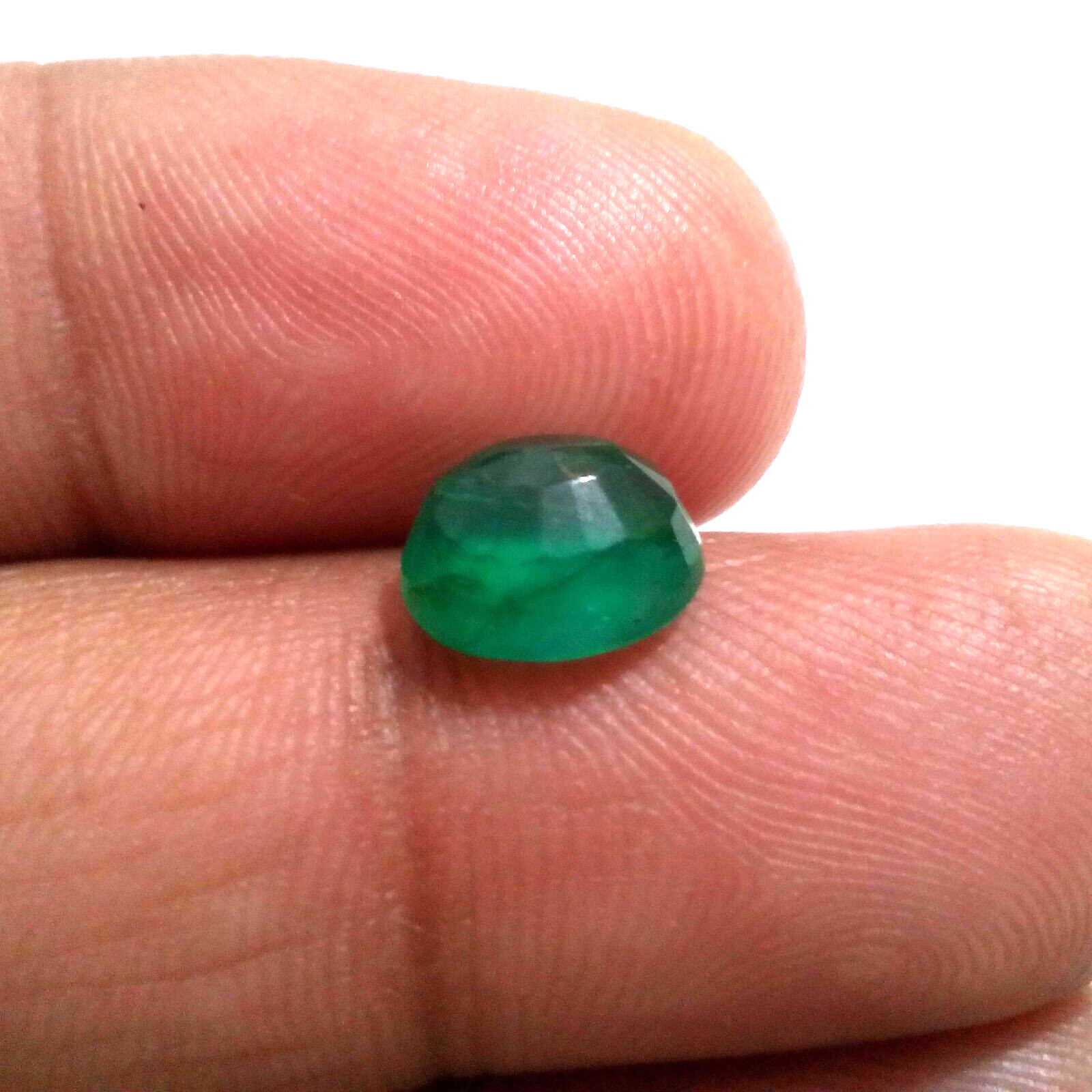 Rare Beauteous 2.85 Crt Zambian Emerald Faceted Oval Shape Green Loose Gemstone