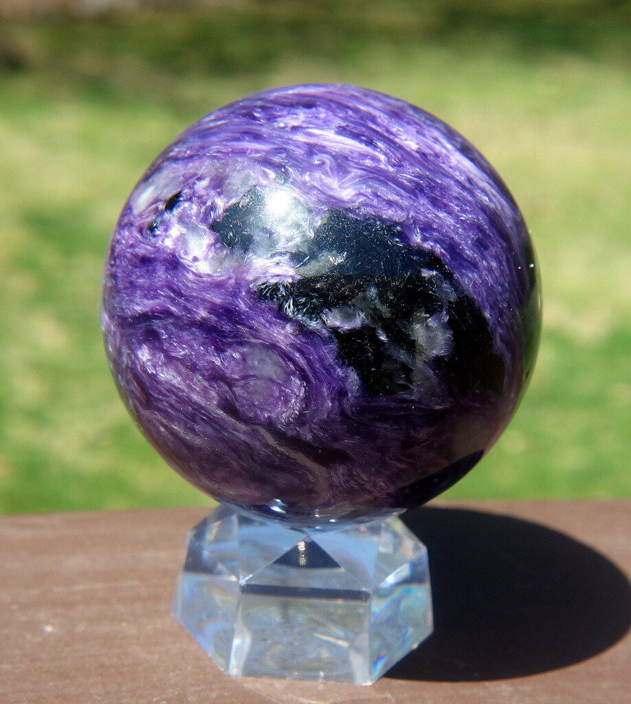 Charoite Sphere / Rich Purple Crystal Ball with Aegerine