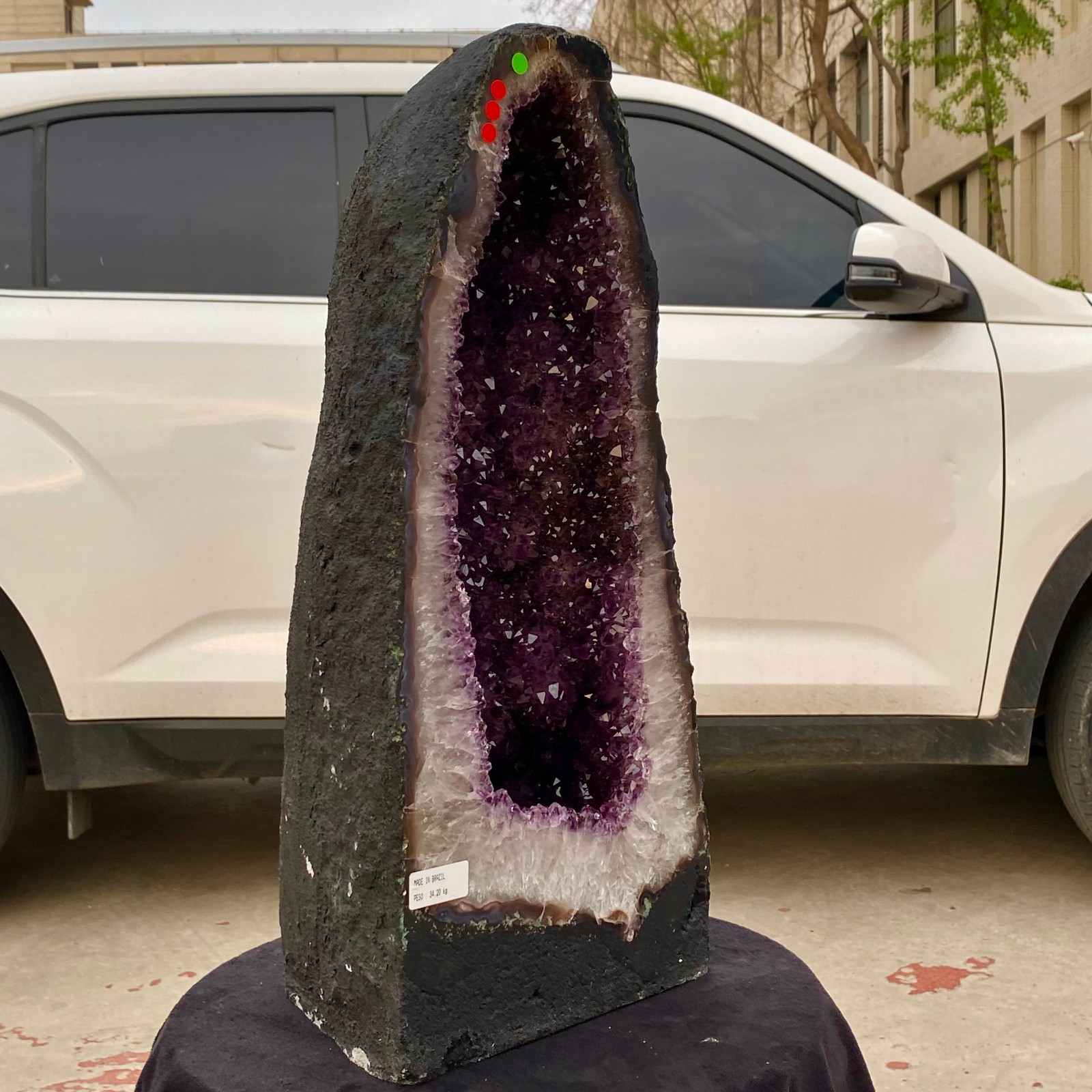 75.4LB Natural Amethyst Geode Quartz Crystal Cluster Cathedral Energy healing