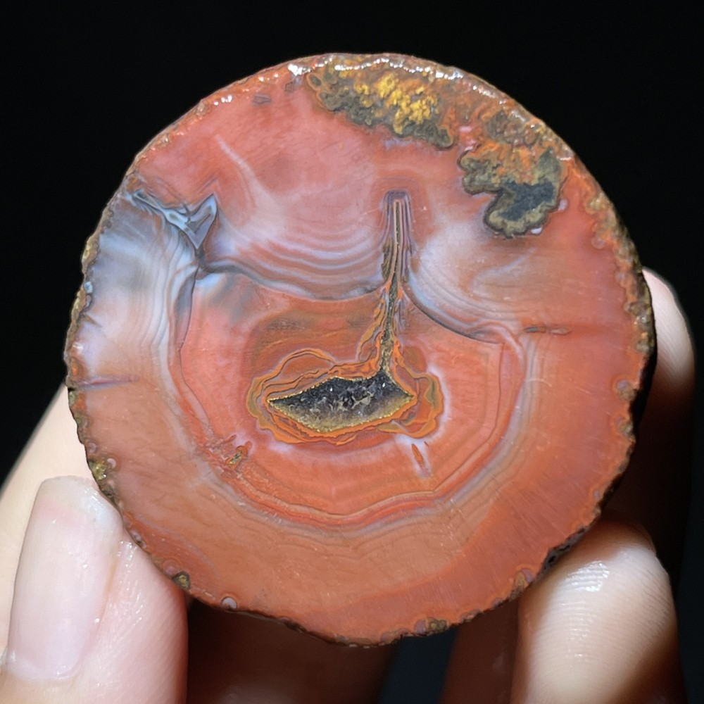 Half Rough Agate ore crystal Achat Nodule Chinese bloody battle Agate 35g D779