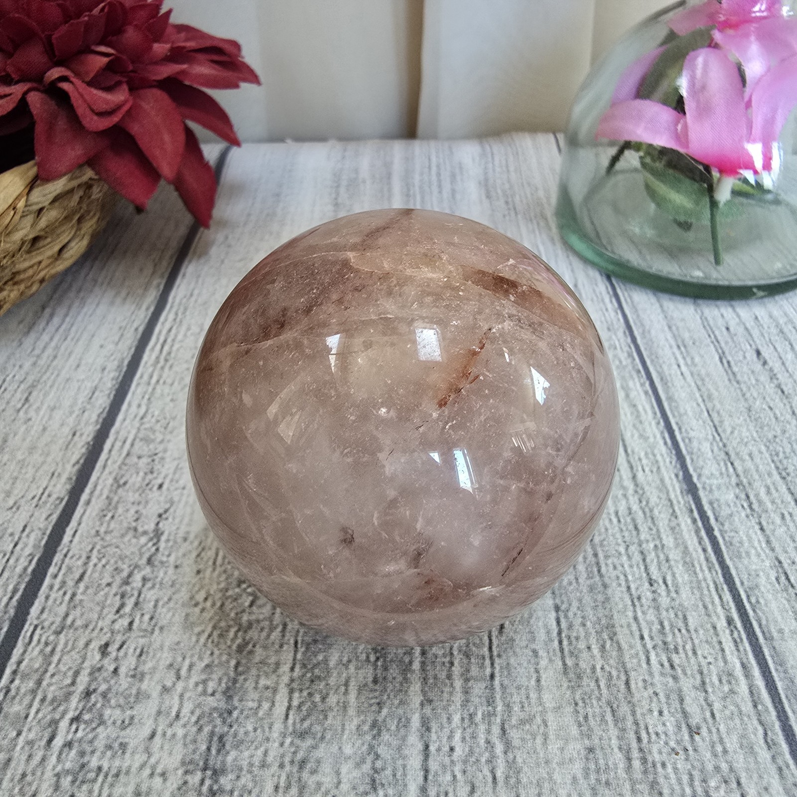 61mm Hematoid Quarts Crystal Sphere lots of depth (4)