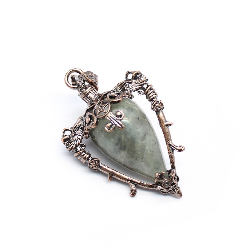 3-5PCS Natural stone crystal retro style bottle necklace tiger eye stone pendant