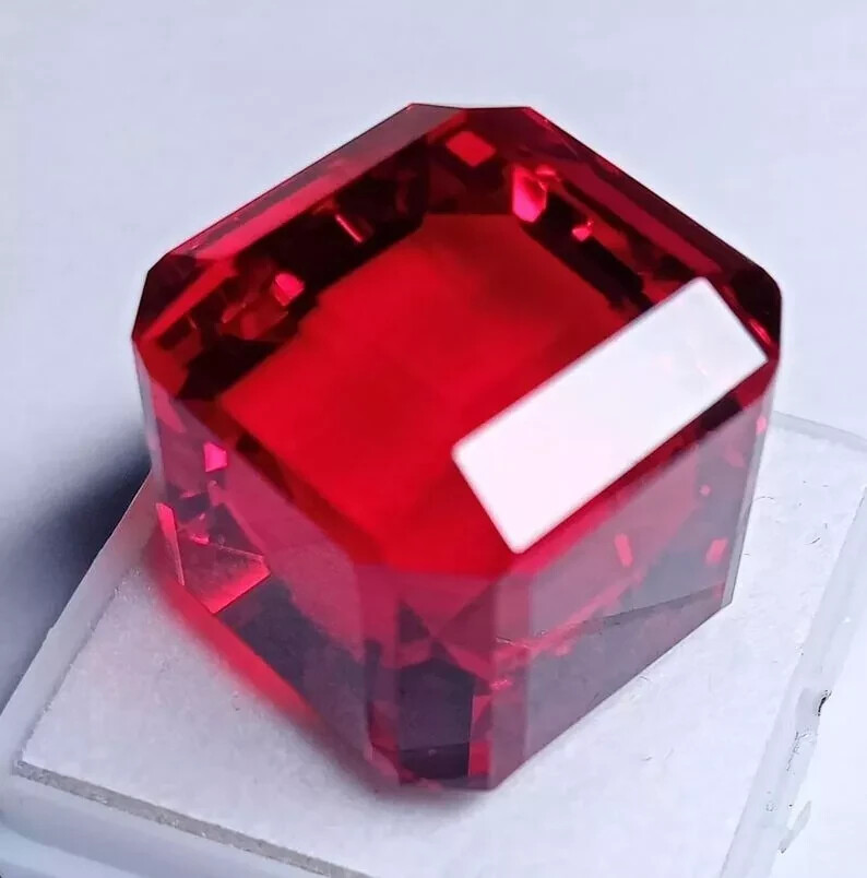 60 Ct Emerald Cut Mozambique Red Ruby Gemstone Jewelry Making Gift Her And Him