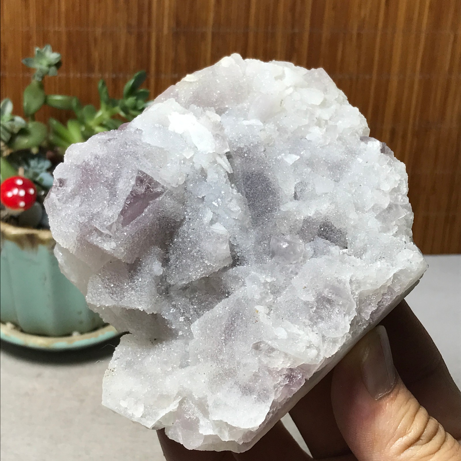 115-85-36mm Natural Light purple calcite fluorite Mineral Specimen 439g A6068