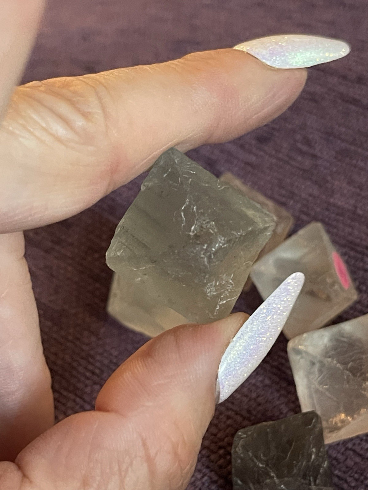 Fluorite Octahedron Crystal Lot Of Six