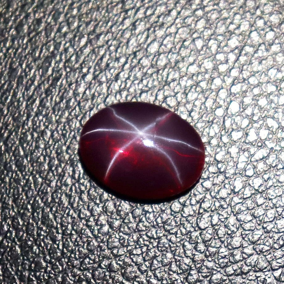 14-15 Ct 6 Rays Natural Red Star Ruby Oval Cabochon Certified Loose Gemstone