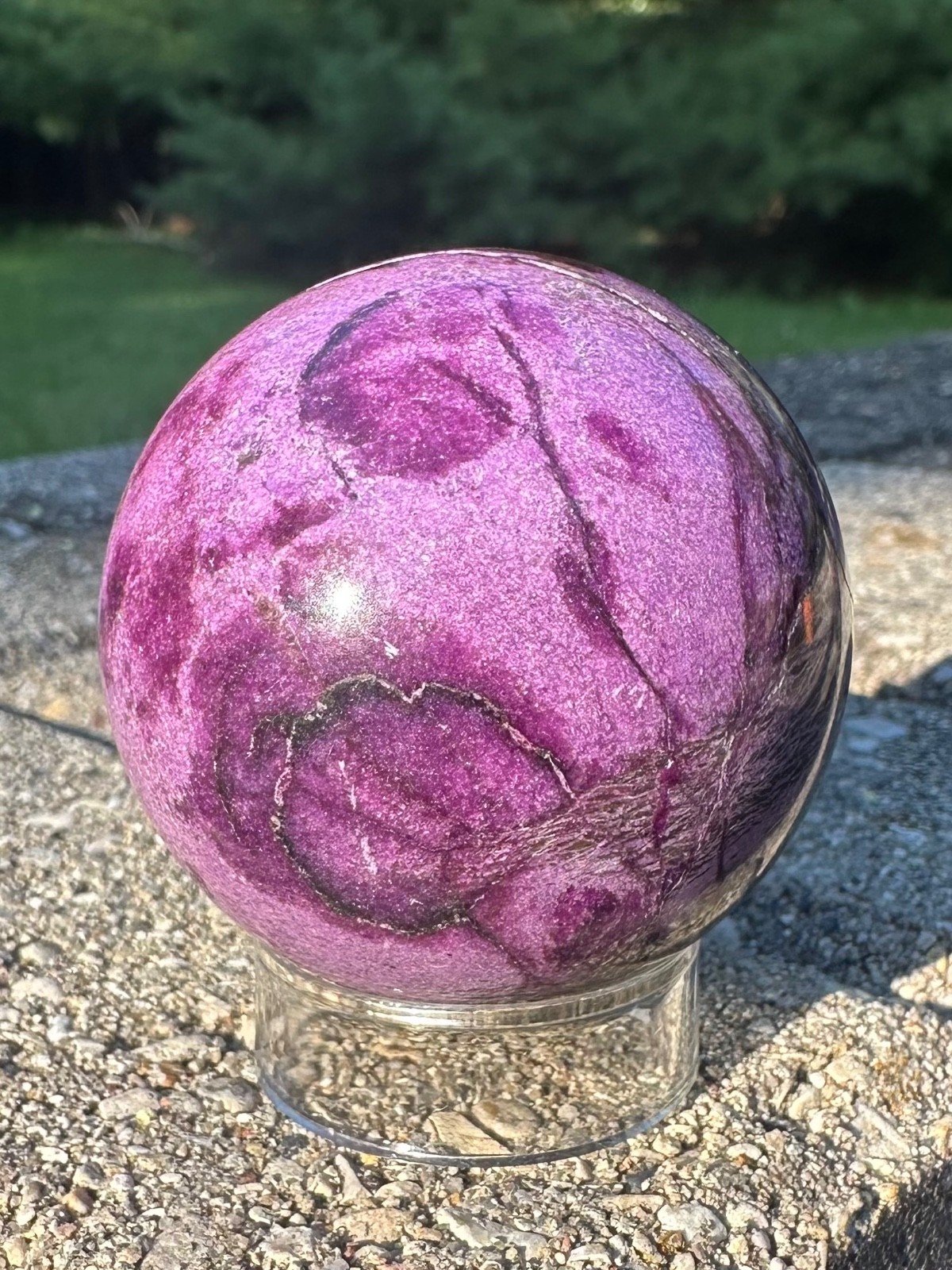 136g natural purple atlantisite stichtite sphere polished crystal ball