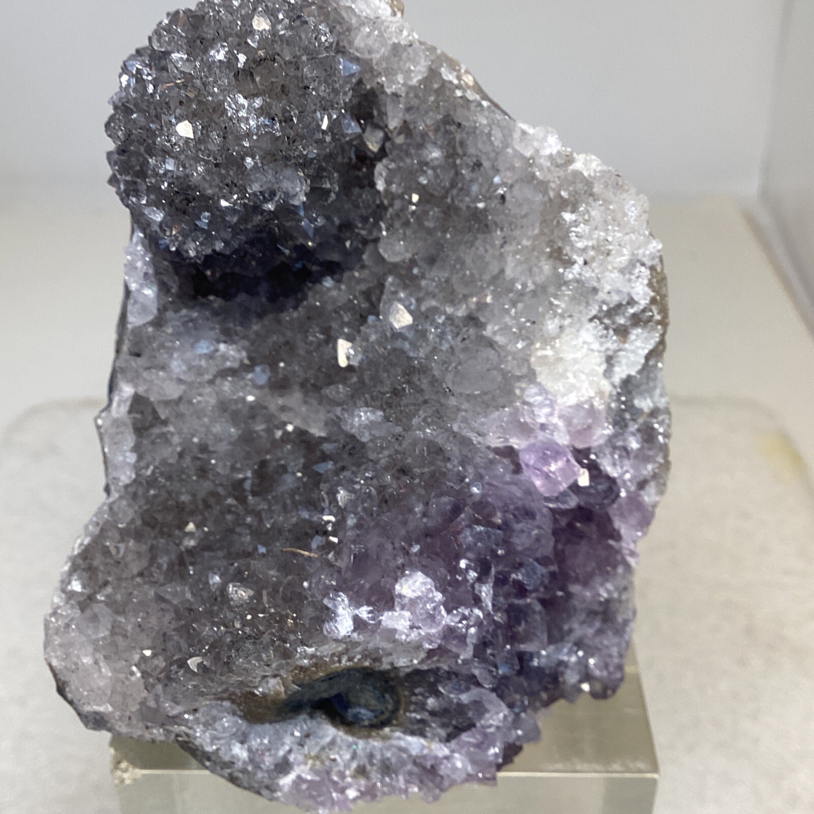 Amethyst & Smokey Quartz Crystal Specimen Uruguay 372 grams #220