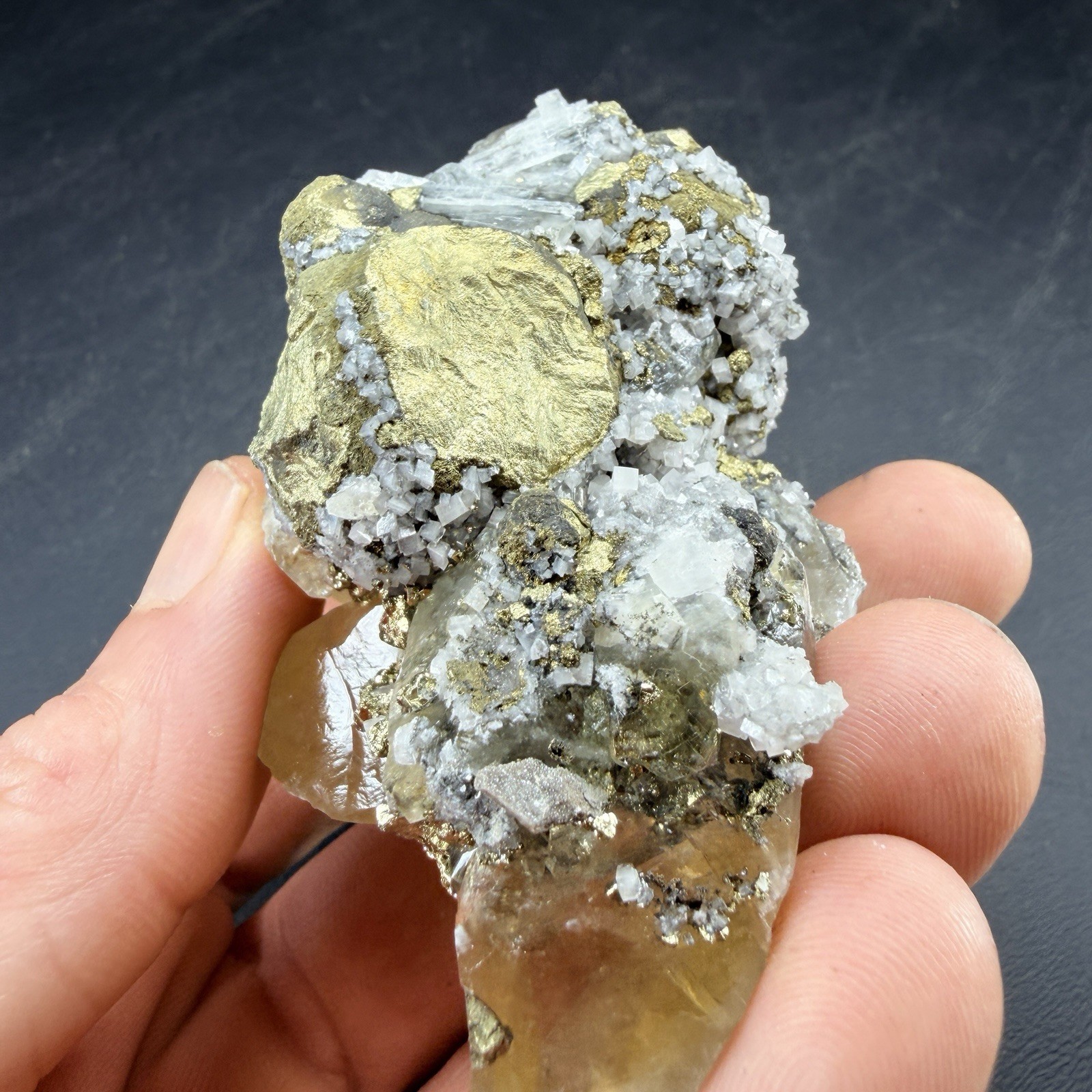 Golden Calcite Chalcopyrite Dolomite Crystal Combo / Sweetwater Mine *Video*