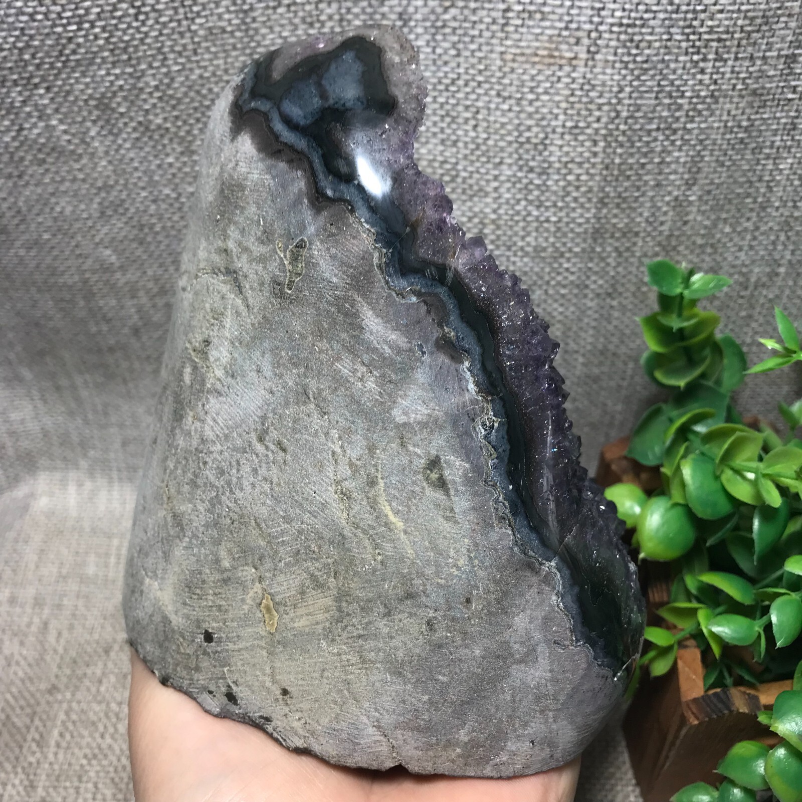 1400g Natural Amethyst Cluster Geodes Cut Base Quartz Crystal Healing 35