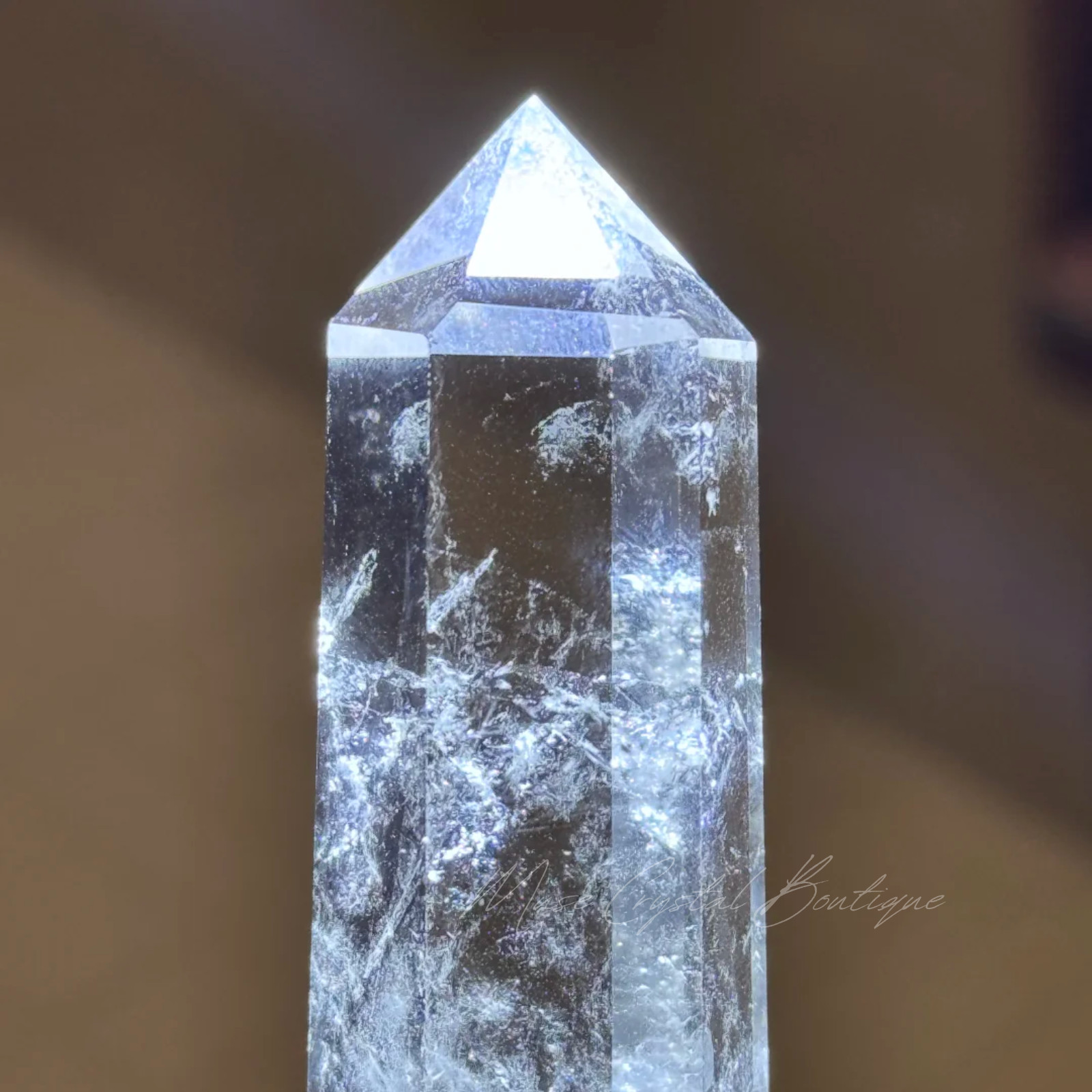 Natural Clear Quartz Crystal Tower Obelisk Reiki Healing Mineral Specimen Decor