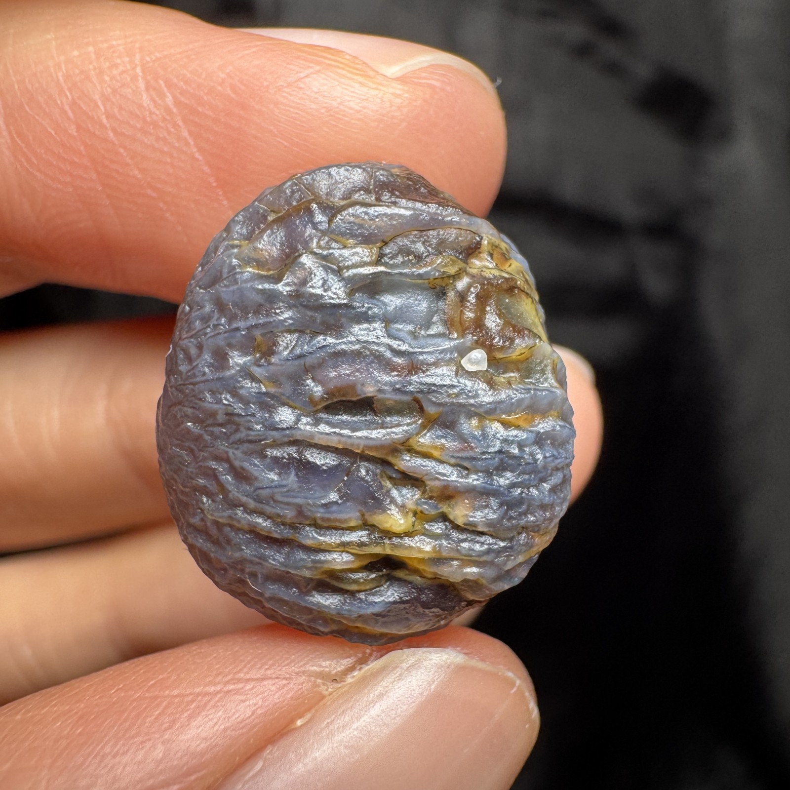1.9cm/5.3g Raw Alxa Gobi Purple Vein Agate, Mongolia-5399