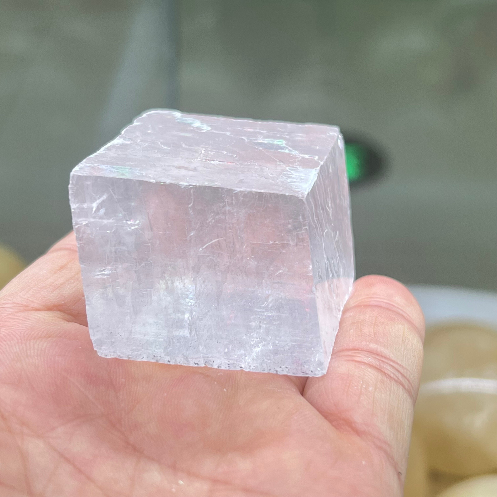 Natural iceland spar crystal mineral Teaching specimen 1PC 50G+