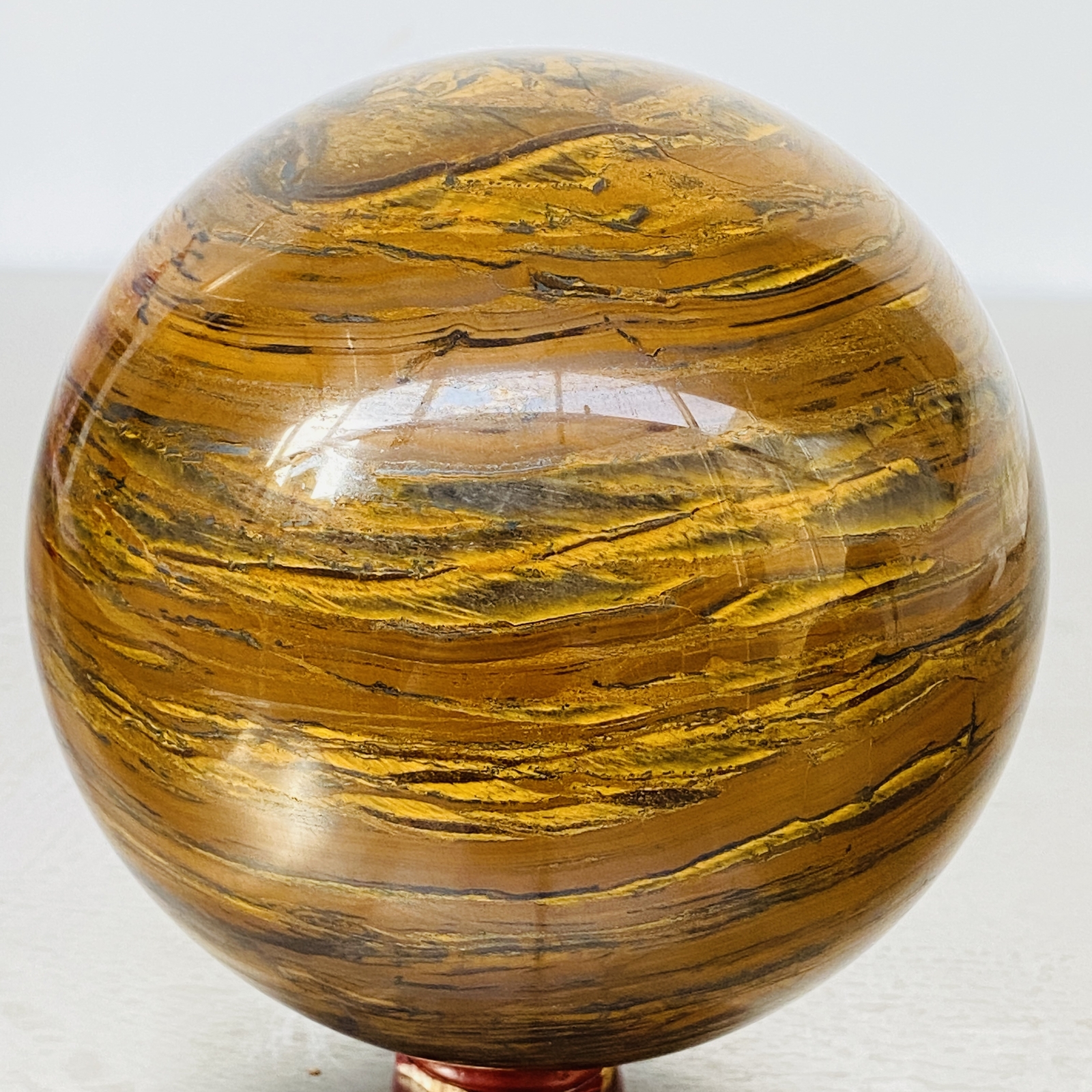 Natural Tiger Eye stone ball quartz crystal ball Reiki healing 3720G