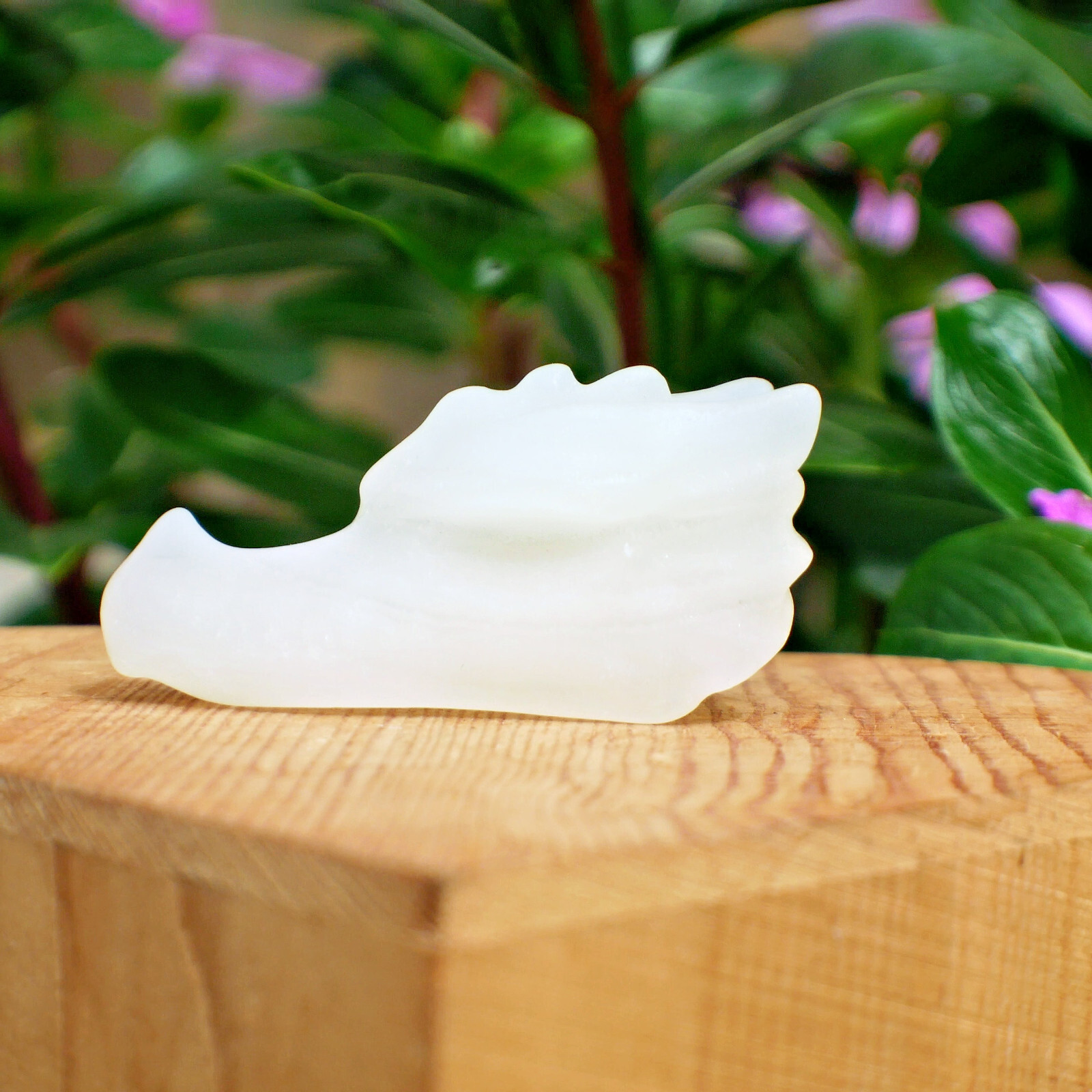 Natural White Jade Dragon Head Crystal Carving 2.2″ Healing Skull Statue Decor